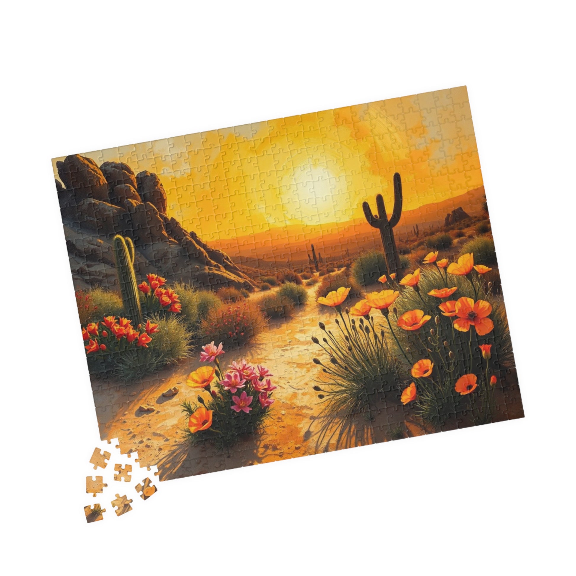 Desert Sunset Puzzle, Landscape Jigsaw Game, Quiet Home Activity, Gift for Nature Lover, Family or Solo Fun, Holiday or Birthday Present Puzzle The Puzzle Chest