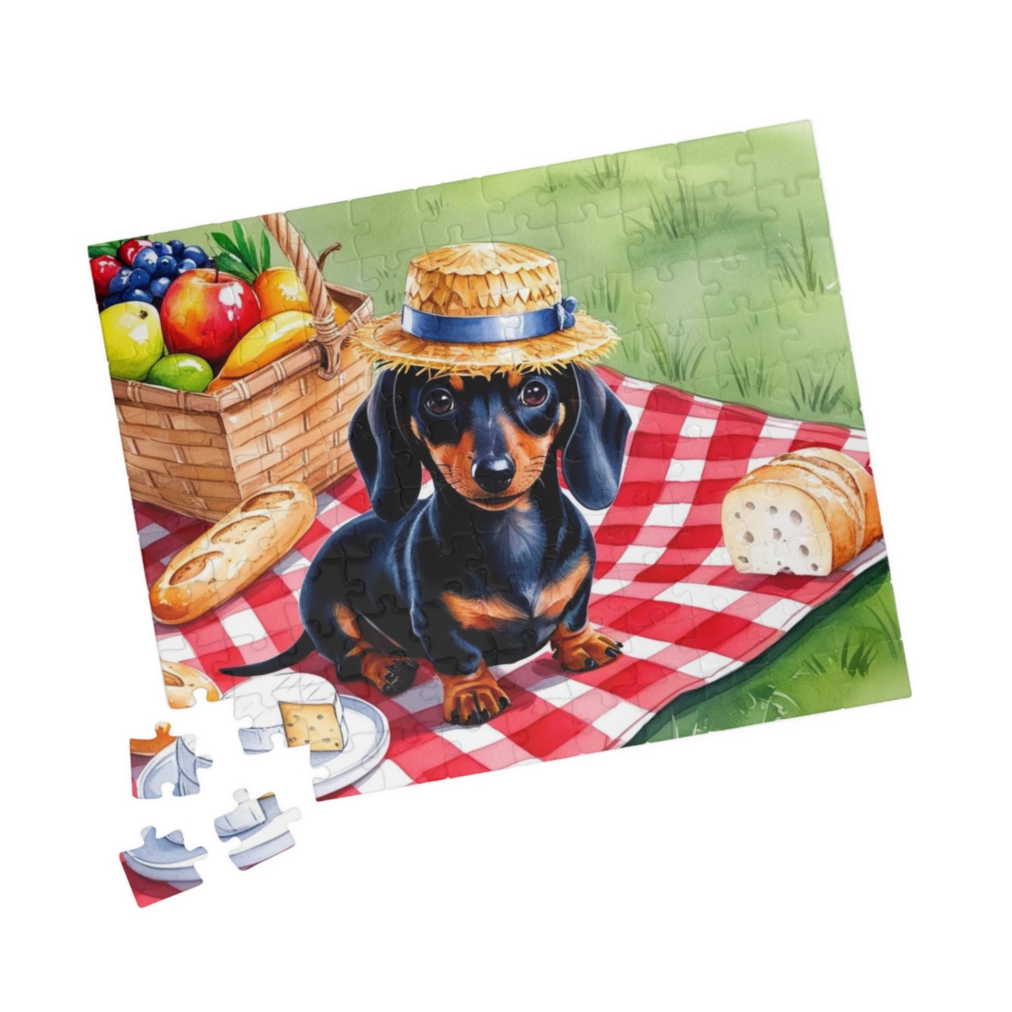 Dachshund Picnic Jigsaw Puzzle, Fun Animal Lovers Gift, Family Game Night Activity, Dog-Themed Home Decor, Dog Birthday Gift, 110-1014-piece Puzzle The Puzzle Chest