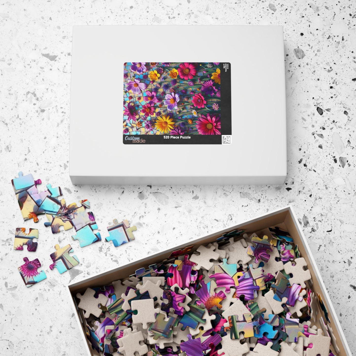 Floral Mosaic Puzzle, 110-1014 Pieces, Flower Jigsaw Game, Relaxing Family Activity, Gift for Puzzle Lovers and Art Enthusiasts, Frameable Puzzle The Puzzle Chest