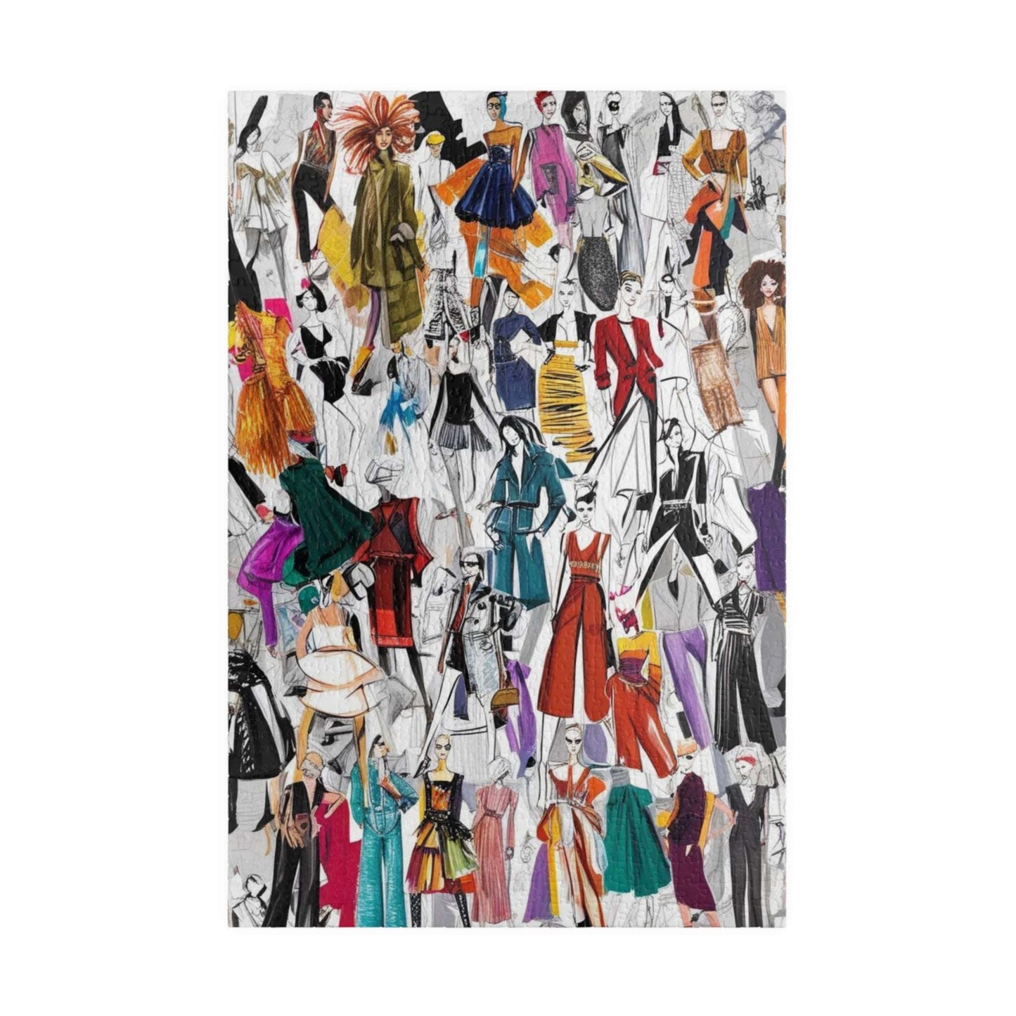 Fashion Illustration Collage Puzzle, Artistic Jigsaw for Fashion Lovers, Gift for Designers, Creative Activity, 110-1014 Piece 1014 pcs (Vertical) Puzzle The Puzzle Chest