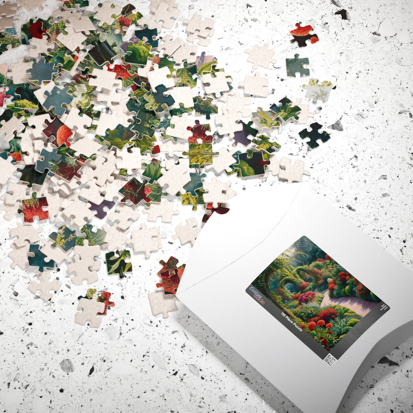 Serene Garden Puzzle - Relaxing Floral Artwork, Flower Jigsaw Game for Adults, Family Fun, Nature Lovers Gift, 110, 252, 520, 1014-piece Puzzle The Puzzle Chest