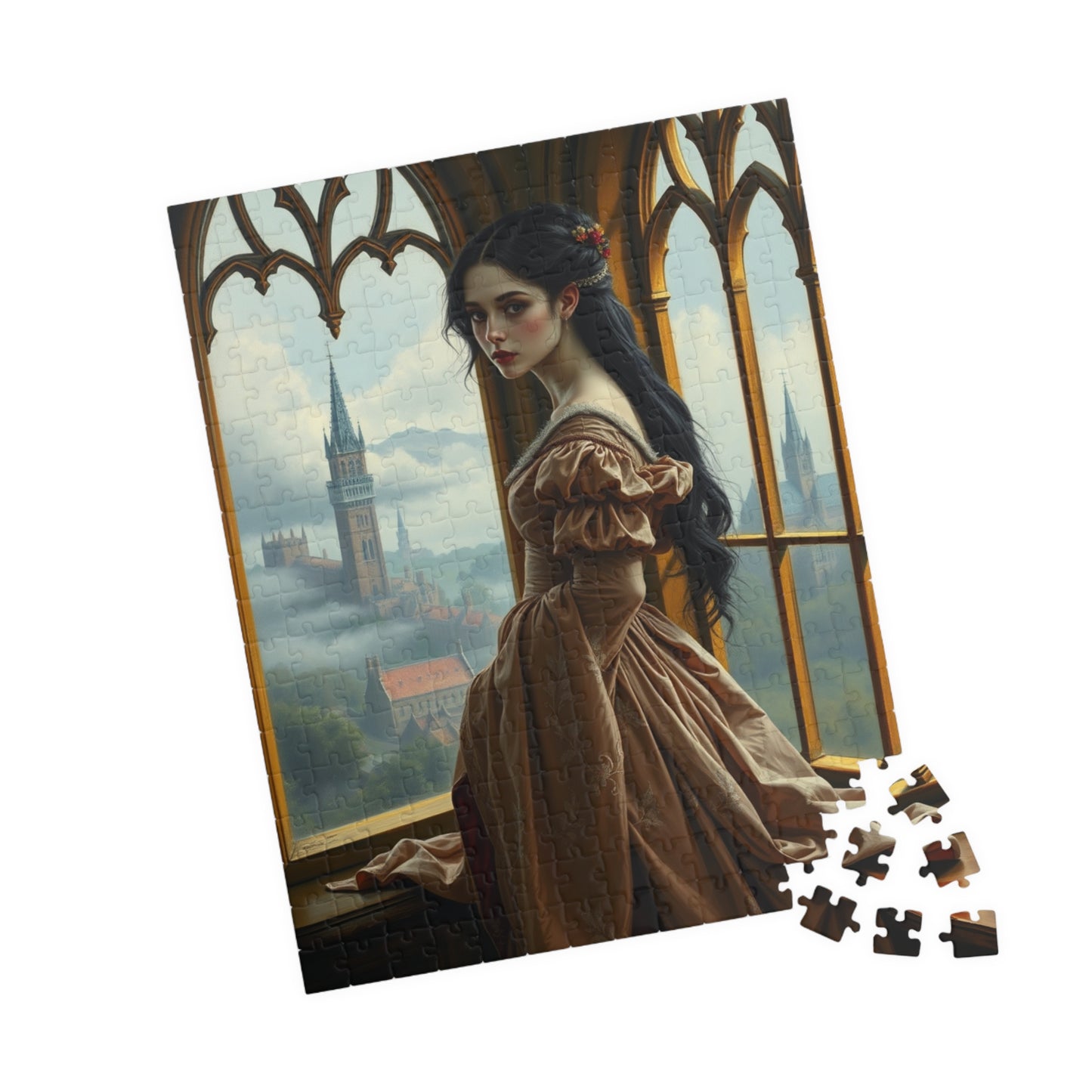 Elegant Medieval Princess Puzzle - Enchanting Castle View Scene, 110-1014 pieces, Perfect Gift for Puzzle Lovers, Cozy Evenings, Relaxation Puzzle The Puzzle Chest