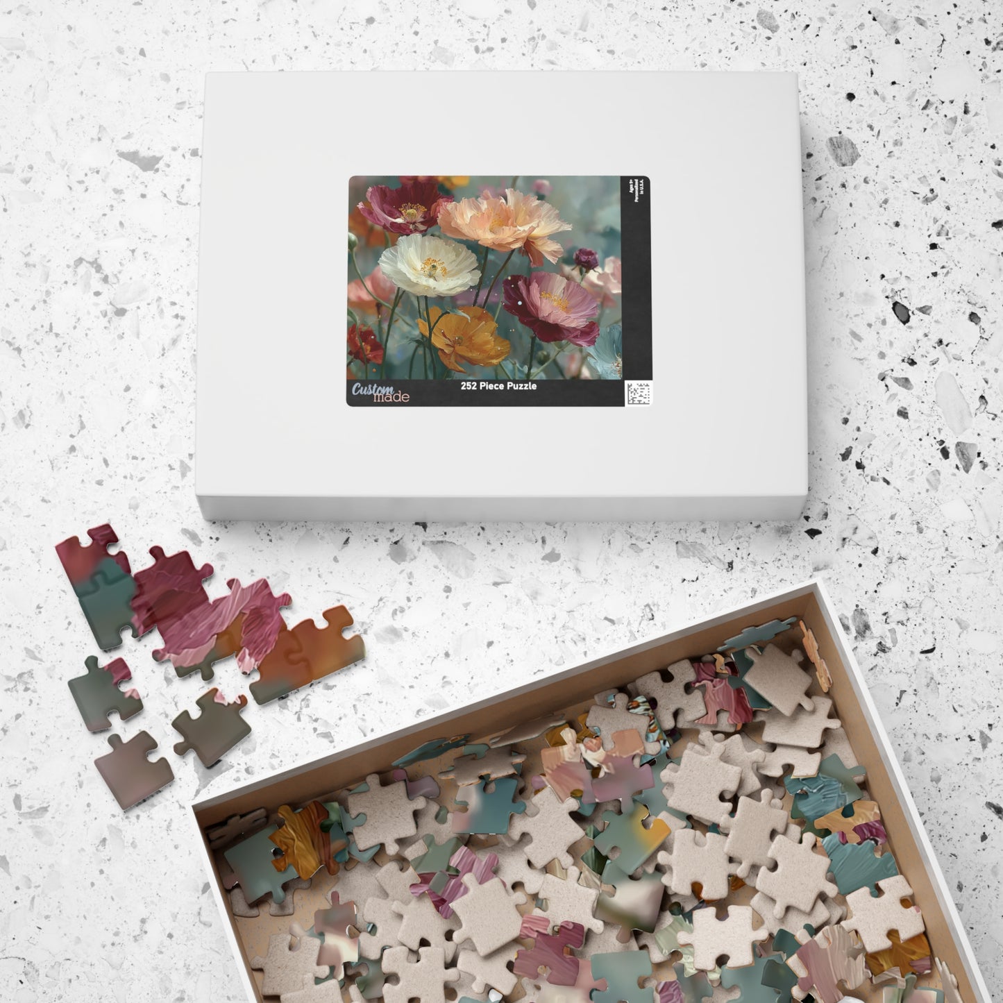 Dreamy Floral Art Jigsaw Puzzle - Whimsical Wildflowers, Botanical Artwork