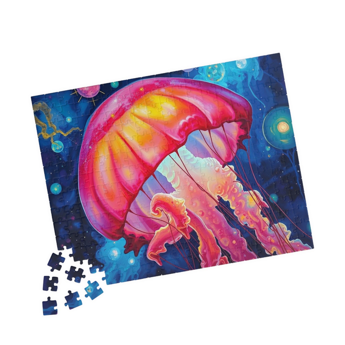 Colorful Jellyfish Jigsaw Puzzle, Vibrant Ocean Artwork, Family Game Night, Friend Gift for Sea Lovers, Fun Activity for Adults Puzzle The Puzzle Chest