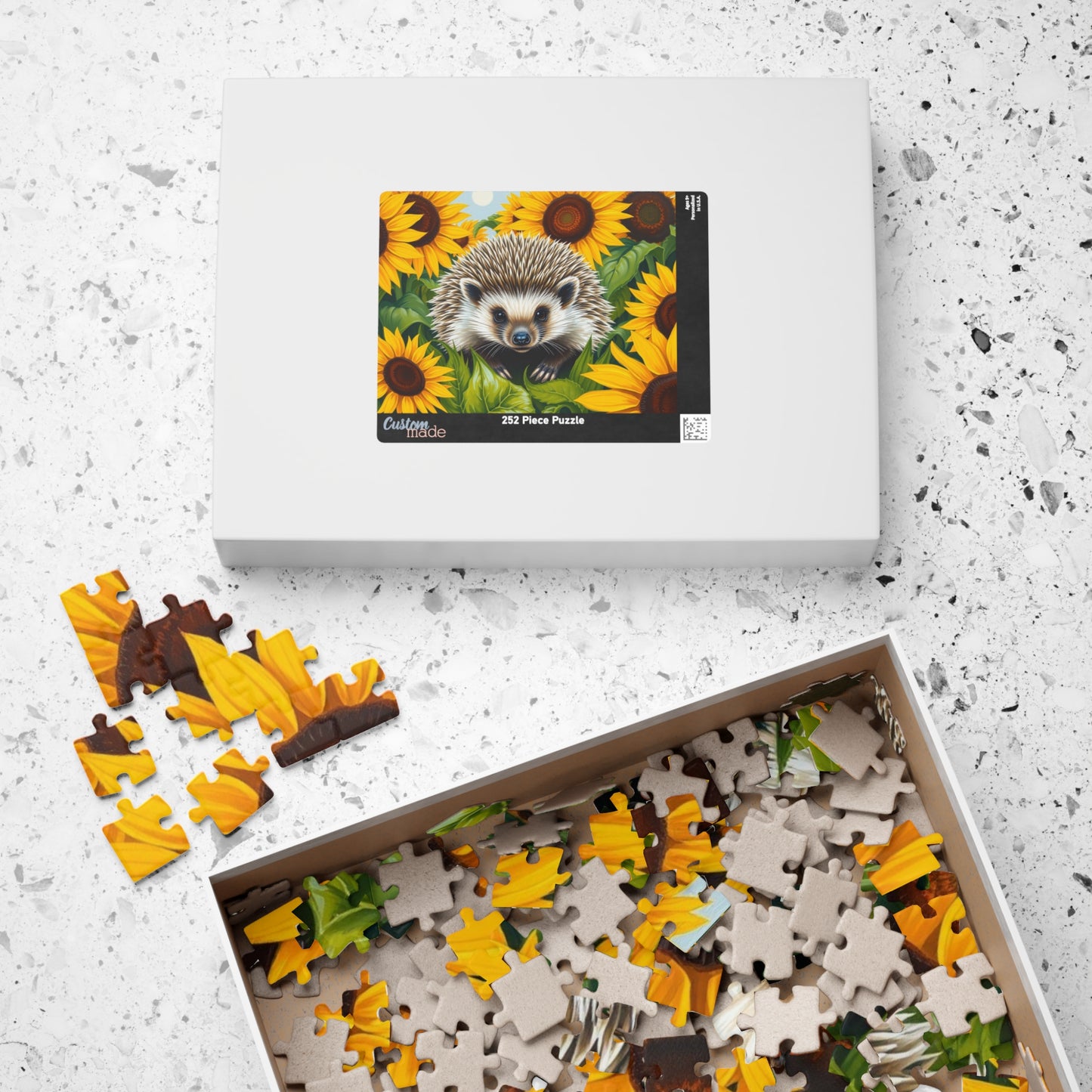 Hedgehog in Sunflowers Jigsaw Puzzle - Nature Lovers Gift, Family Activity, Mindfulness Hobby, Home Entertainment, Fun Challenge Puzzle The Puzzle Chest