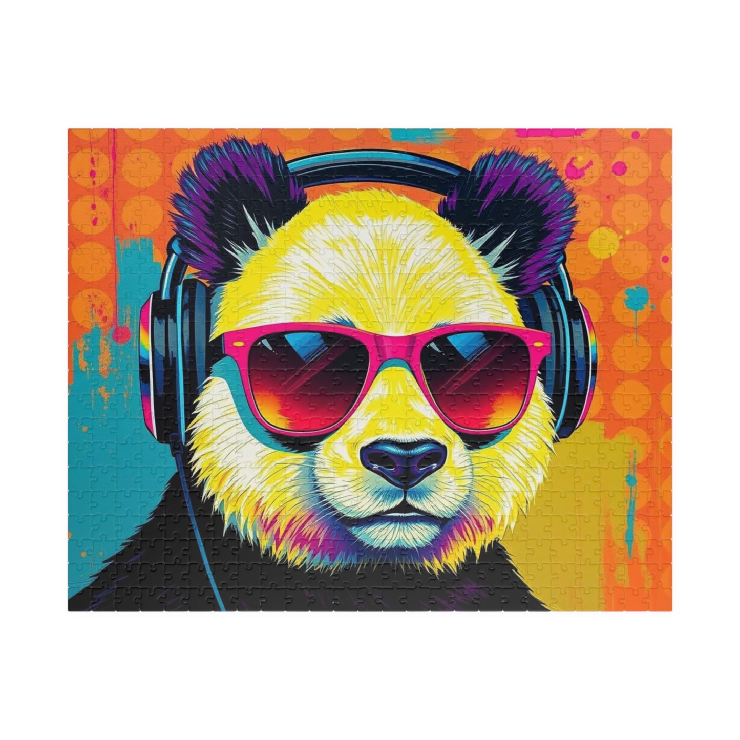 Vibrant Panda Puzzle - Pop Art Jigsaw Game, Fun Family Night, Animal Lover Gift for Friends, Colorful Home Entertainment 520 pcs (Horizontal) Puzzle The Puzzle Chest