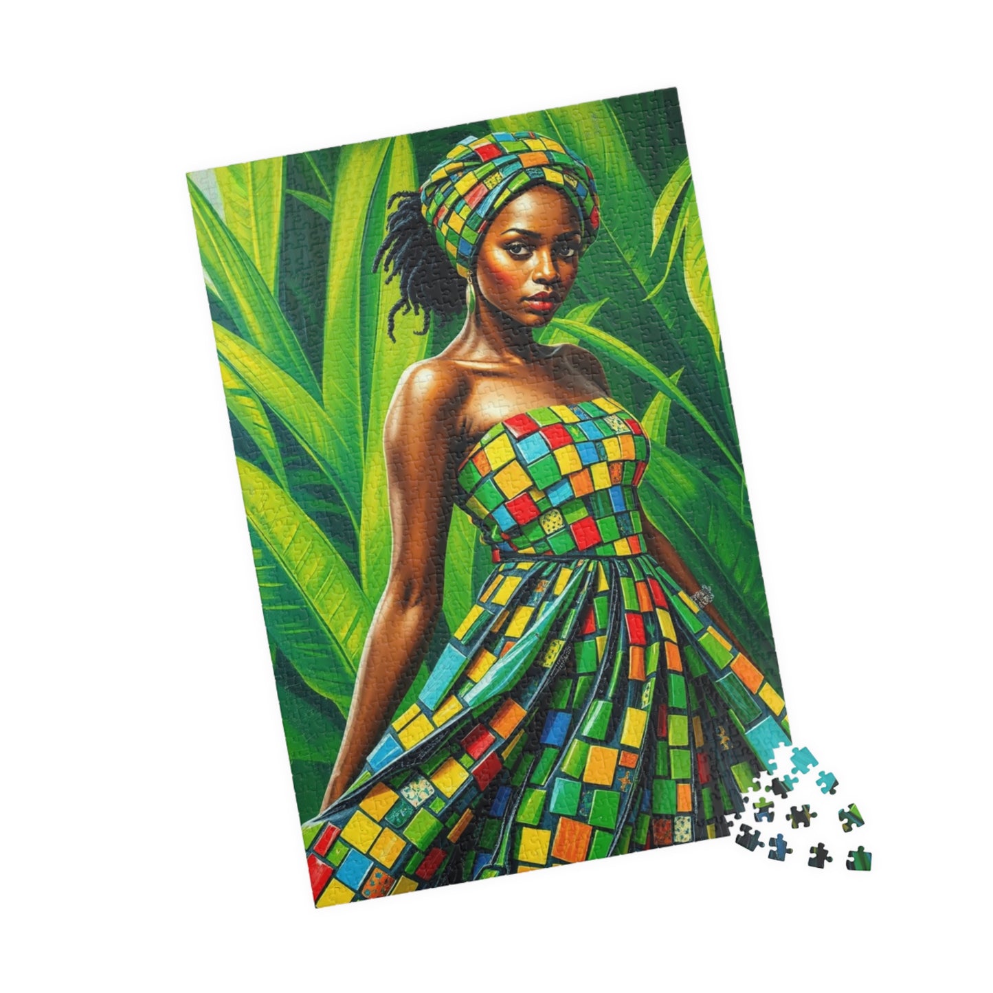 Colorful African Woman Puzzle, Vibrant Afrocentric Art Jigsaw Game, Unique Gift for Adult, Mindfulness Activity, Fun Home Entertainment Puzzle The Puzzle Chest