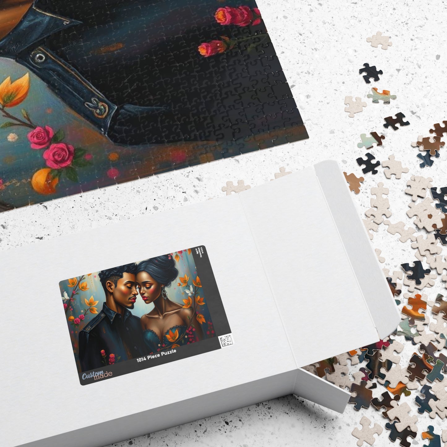 African American Couple Embracing Jigsaw Puzzle, Afrocentric Puzzle Lover Gift Best for Friends, Fun Family Game Night, Creative Hobby, Brain Teaser Puzzle The Puzzle Chest