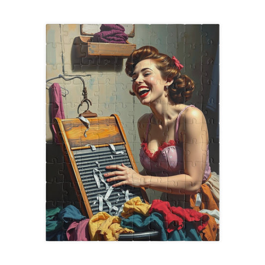 Vintage Washboard Puzzle | Retro Art Jigsaw for Woman, Ideal Gift for Homemakers, Fun Family Activity, Nostalgic Home Decor, 110-1014 pieces 110 pcs (Vertical) Puzzle The Puzzle Chest