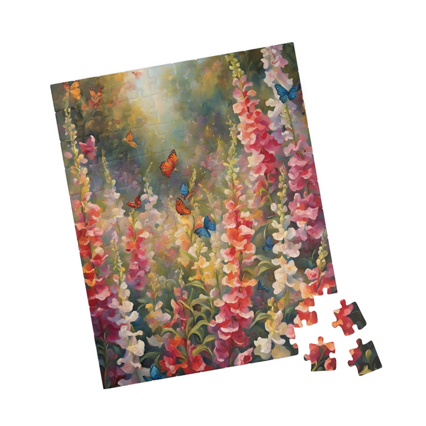 Butterfly and Snapdragon Flower Jigsaw Puzzle, Serene Floral Nature Scene, Ideal Gift for Nature Lovers, Puzzle Enthusiasts, Art Fans Puzzle The Puzzle Chest