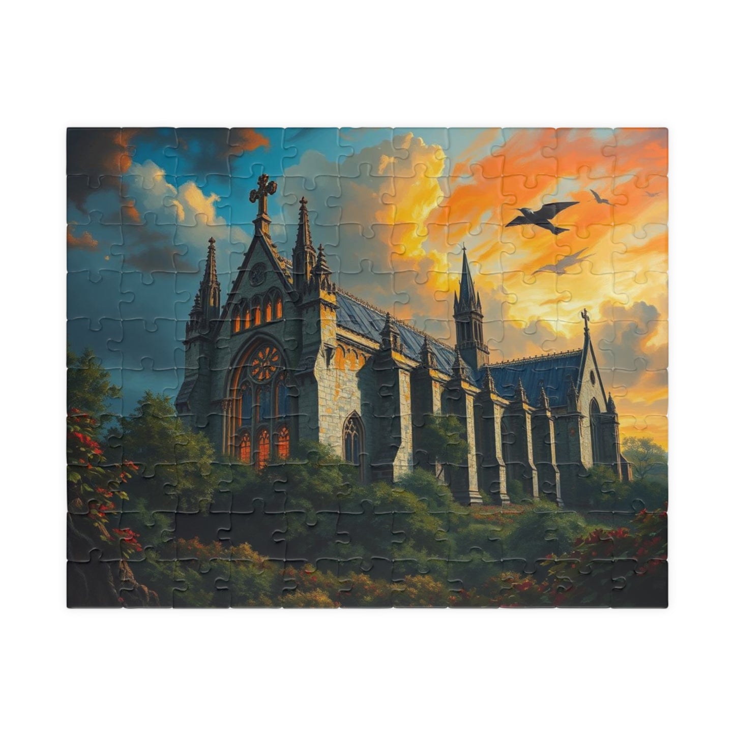 Abbey in the Wildwood Jigsaw Puzzle - Gothic Puzzle Landscape, 1000-Piece Puzzle Art for Solo Fun, Gift for Puzzle Lovers, Indoor Activity 110 pcs (Horizontal) Puzzle The Puzzle Chest
