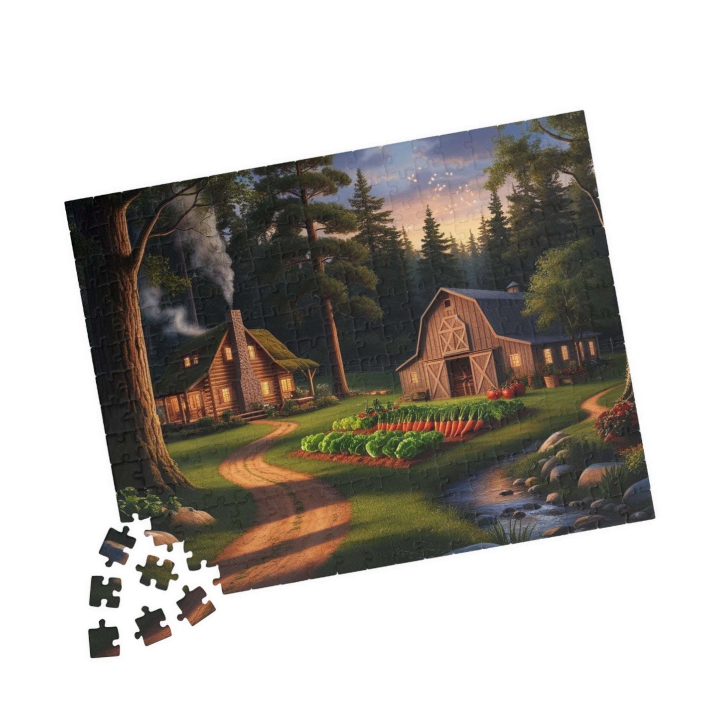 Secluded Farmstead Puzzle, Cozy Cabin Landscape Jigsaw Game, Outdoor Vibes, Solo Fun, Gift for Game Night, 110-1014 Piece, Family Activity Puzzle The Puzzle Chest