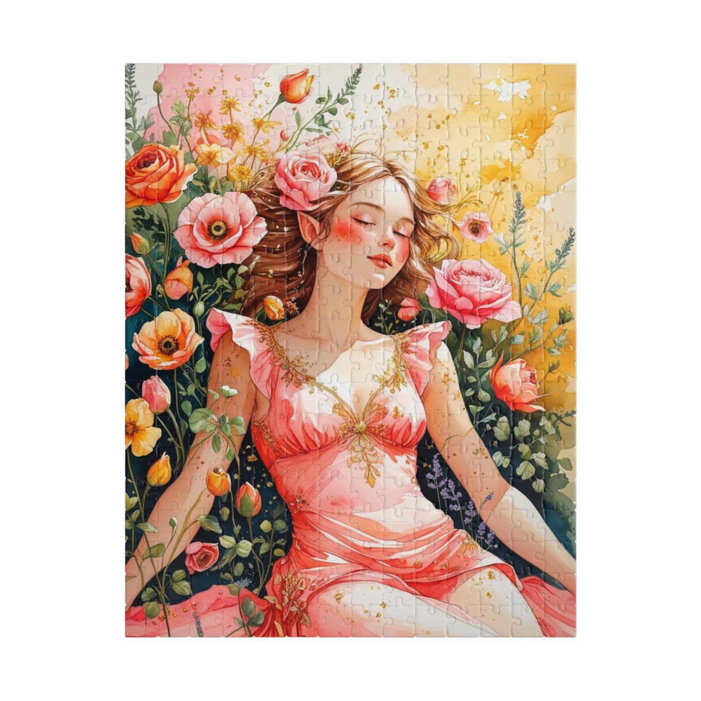 Forget-Me-Nots Fairy Jigsaw Puzzle, Mythical Fantasy Gift for Floral Lover Puzzle Enthusiast, Mindfulness Activity Family Bonding Game Night 252 pcs (Vertical) Puzzle The Puzzle Chest
