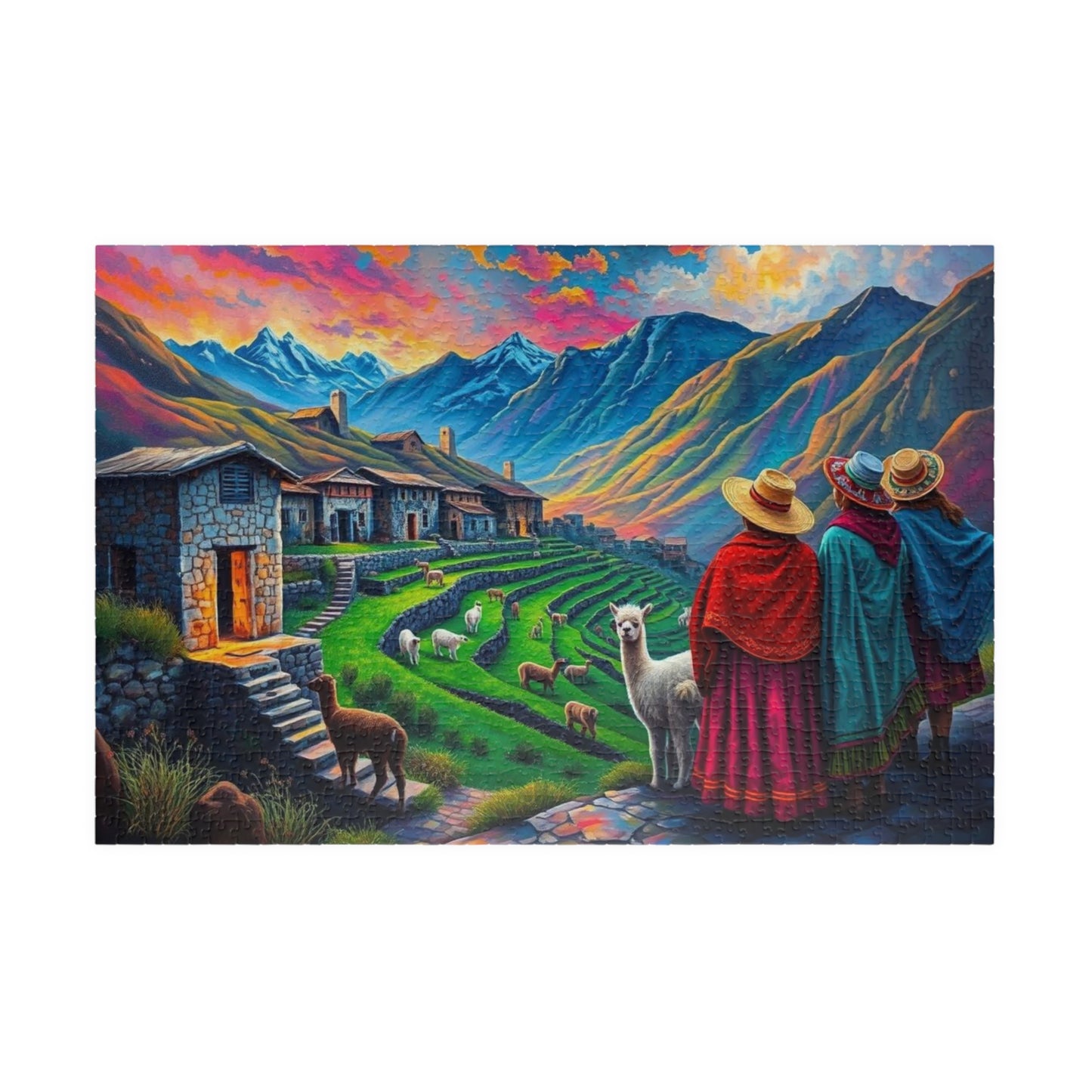 Andean Village in Peru Puzzle Jigsaw Game - Mountain View, Mindfulness Activity, Nature Lovers Gift for Friends, Family Activity 1014 pcs (Horizontal) Puzzle The Puzzle Chest