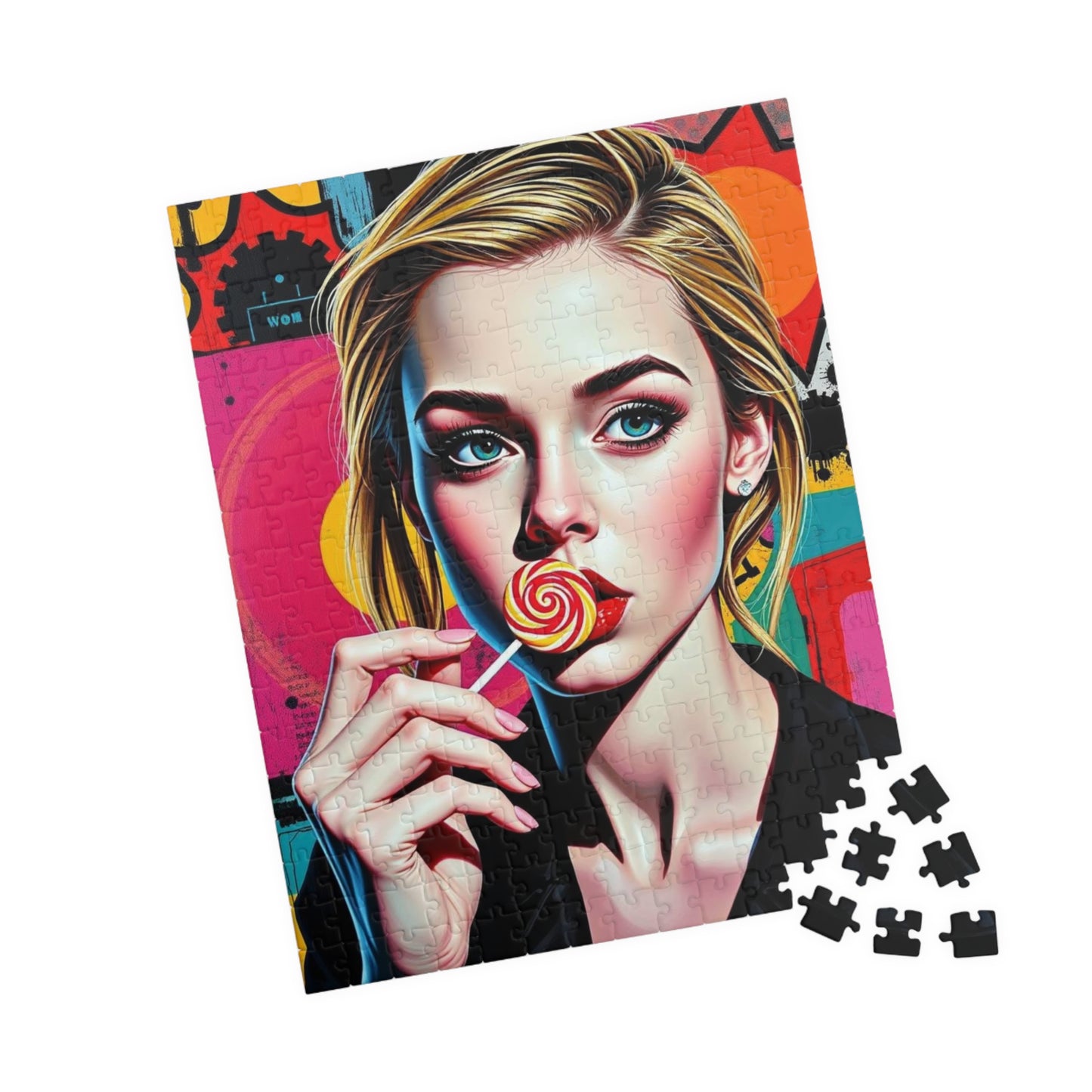 Colorful Pop Art Puzzle - Engaging Woman Portrait Jigsaw for Art Lovers, Family Game Night, Unique Gifts, Home Entertainment, Stress Relief Puzzle The Puzzle Chest