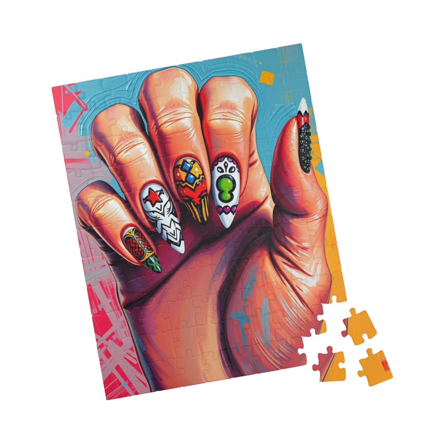 Artistic Nail Design Puzzle, Fun Family Activity, Unique Gift, Nail Art Enthusiasts, Creative Home Decor, 110-1014 Pieces Puzzle The Puzzle Chest