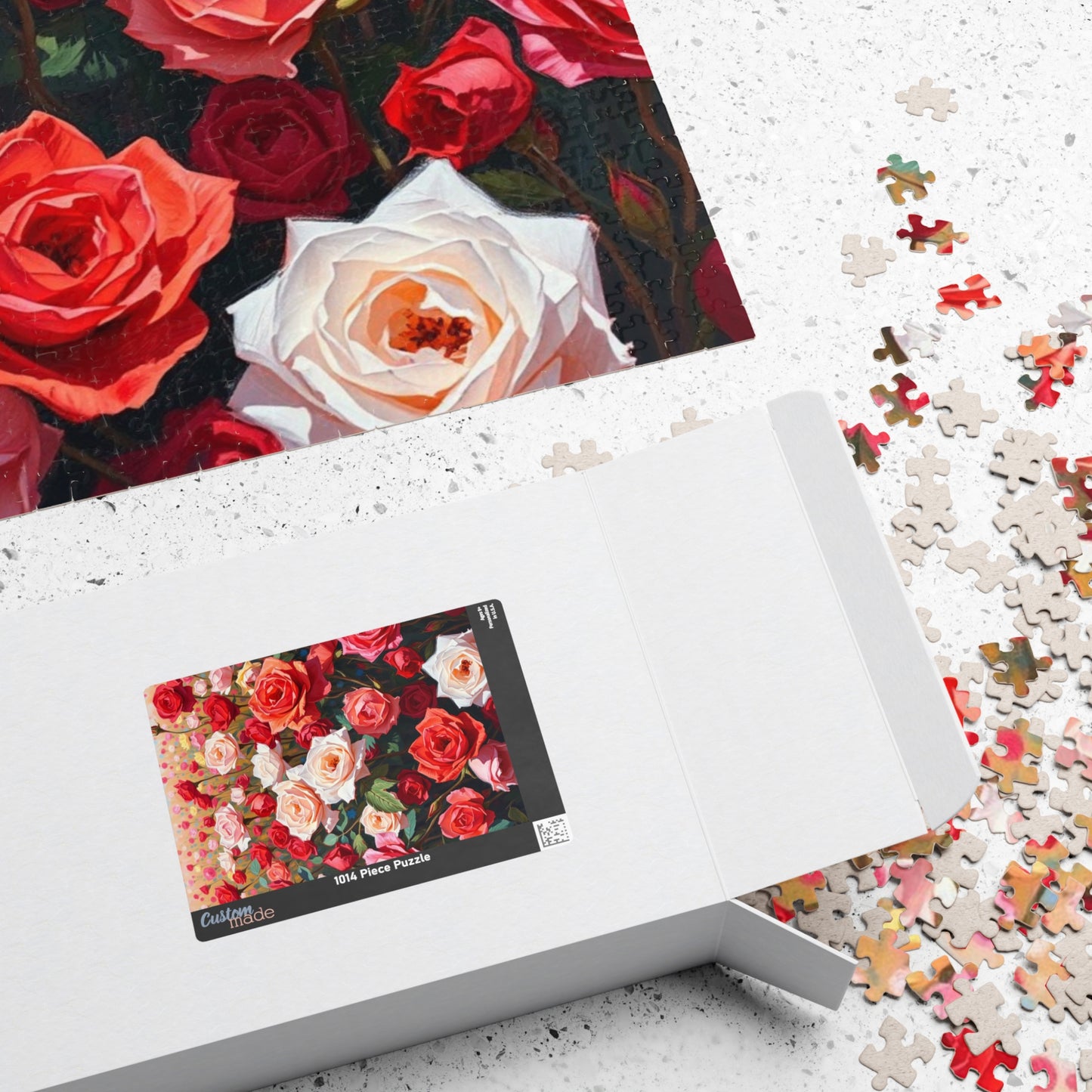 Rose Field Jigsaw Puzzle, Colorful Pink and Red Flowers, Creative Hobby, Quiet Home Entertainment, Floral Design Gift for Puzzle Lover Puzzle The Puzzle Chest
