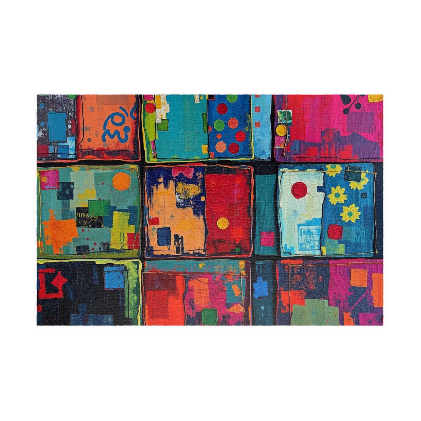 Colorful Abstract Art Puzzle - 110, 252, 520, 1014-piece, Fun Family Activity, Gift for Puzzle Lovers, Home Entertainment Party Game 1014 pcs (Horizontal) Puzzle The Puzzle Chest
