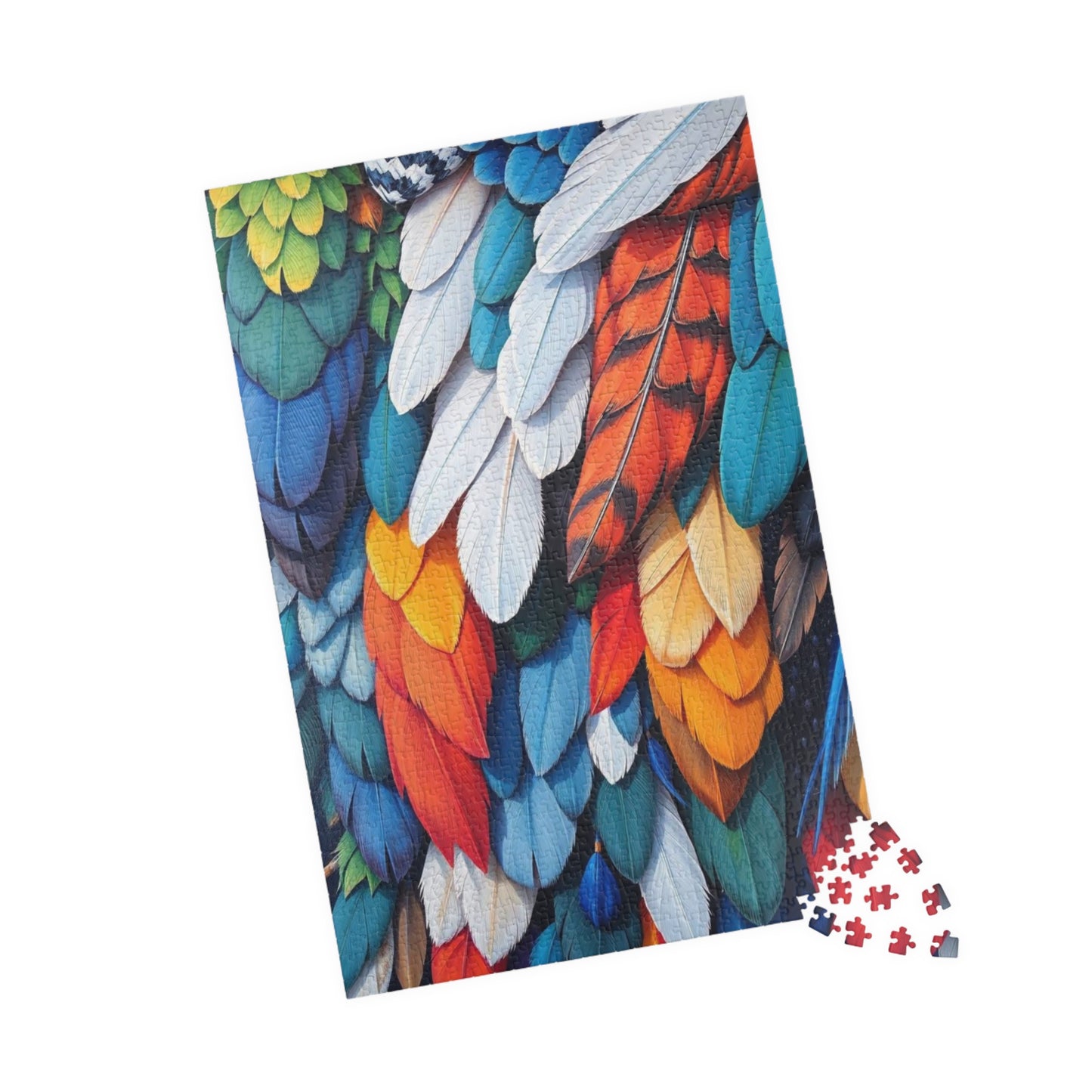 Chaotic Feather Jigsaw Puzzle - Collage Design, Vibrant Nature Art, Holiday Birthday Gift for Bird Lovers, Family Game Nights or Solo Fun Puzzle The Puzzle Chest