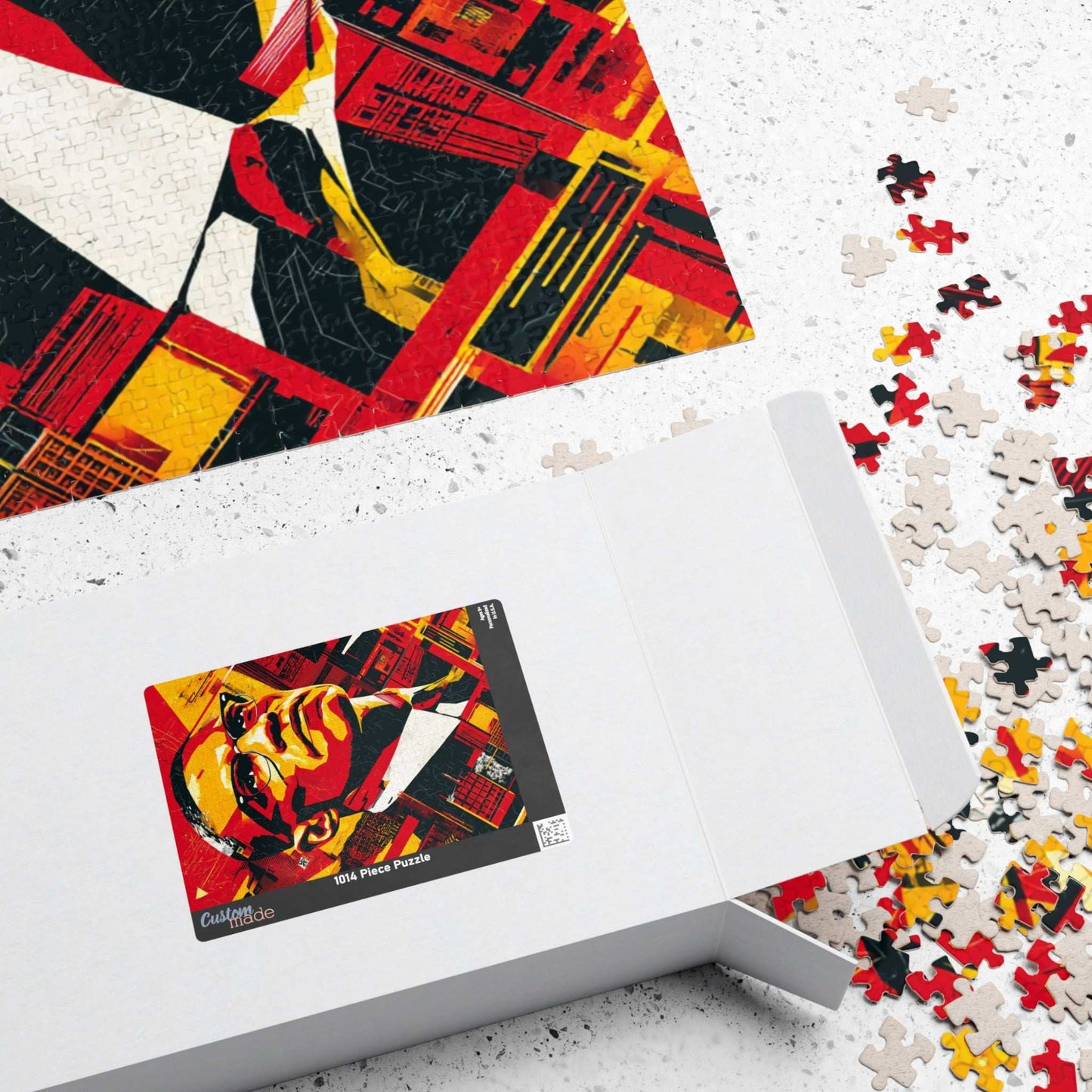 Black History Month Puzzle – Malcolm X Geometric Pop Art Jigsaw, Afrocentric Home Décor & Educational Gift for African American History Buff Puzzle The Puzzle Chest