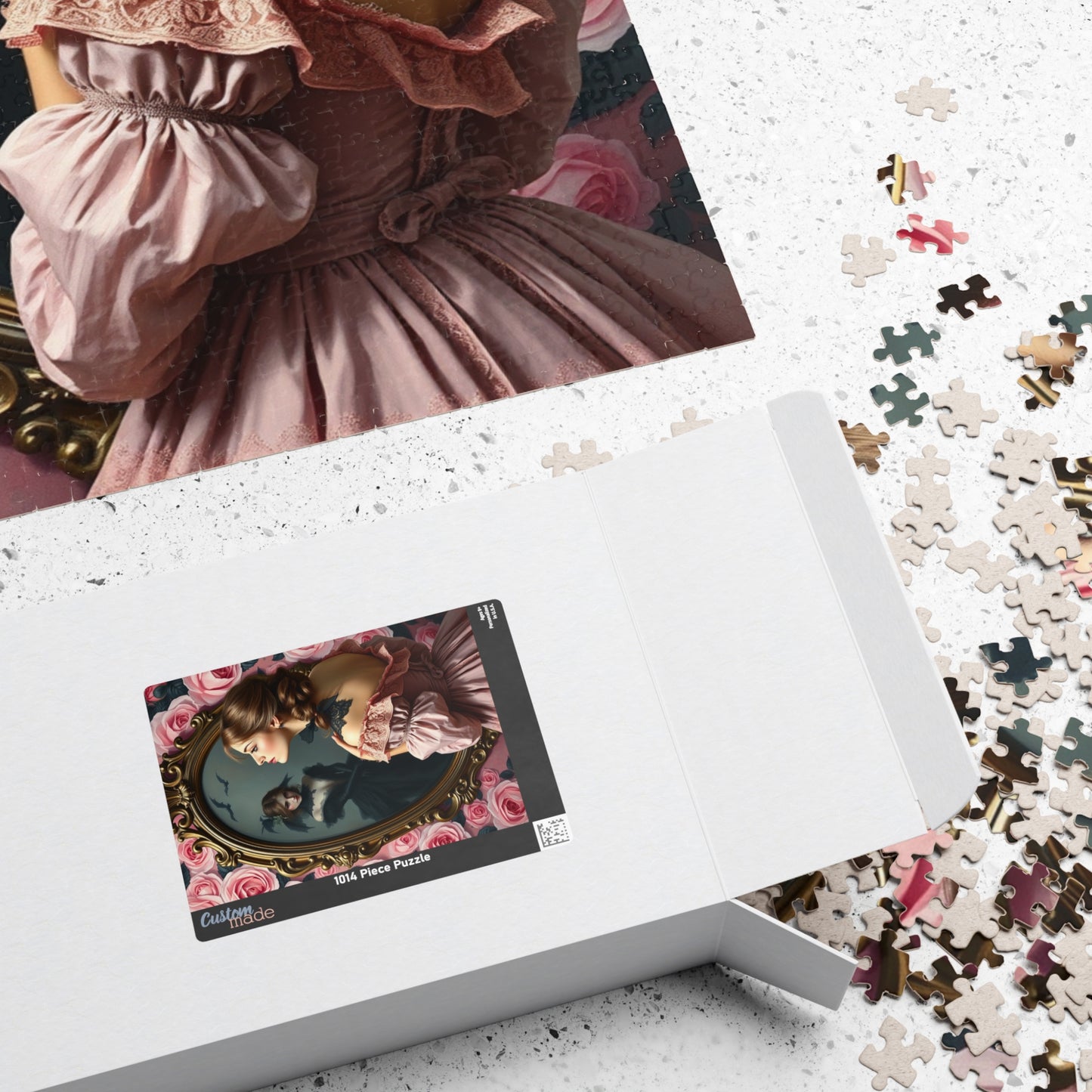 Dark Romance Gothic Puzzle, Victorian Woman and Floral Mirror Transformation Scene, Fantasy Fairytale Jigsaw Game for Adults, Unique Gift Puzzle The Puzzle Chest