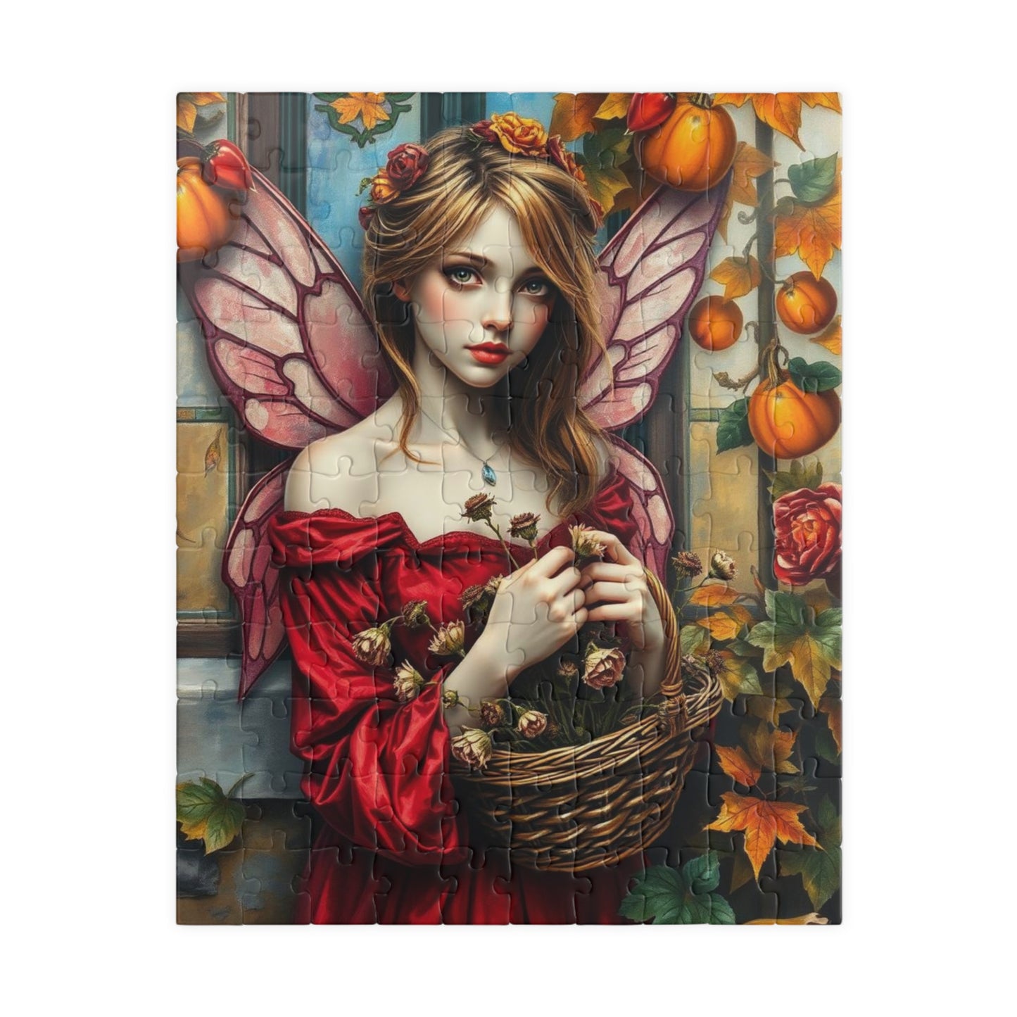 Melancholy Fairy Jigsaw Puzzle - Autumnal Backdrop, 110-1014 Piece Fantasy Artwork for Family Fun, Gift for Puzzle Lover, Unique Home Decor 110 pcs (Vertical) Puzzle The Puzzle Chest