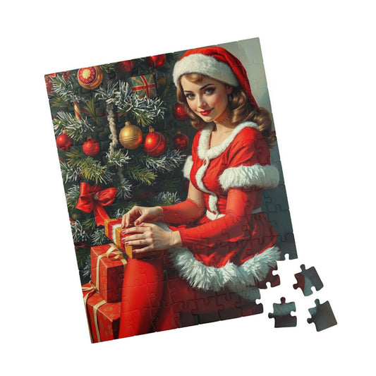 Festive Holiday Jigsaw Puzzle for Adult, Mrs. Claus Design, Vintage Christmas Art, Puzzle Lover Gift for Family, Cozy Night, Mental Exercise 110 pcs (Vertical) Puzzle The Puzzle Chest