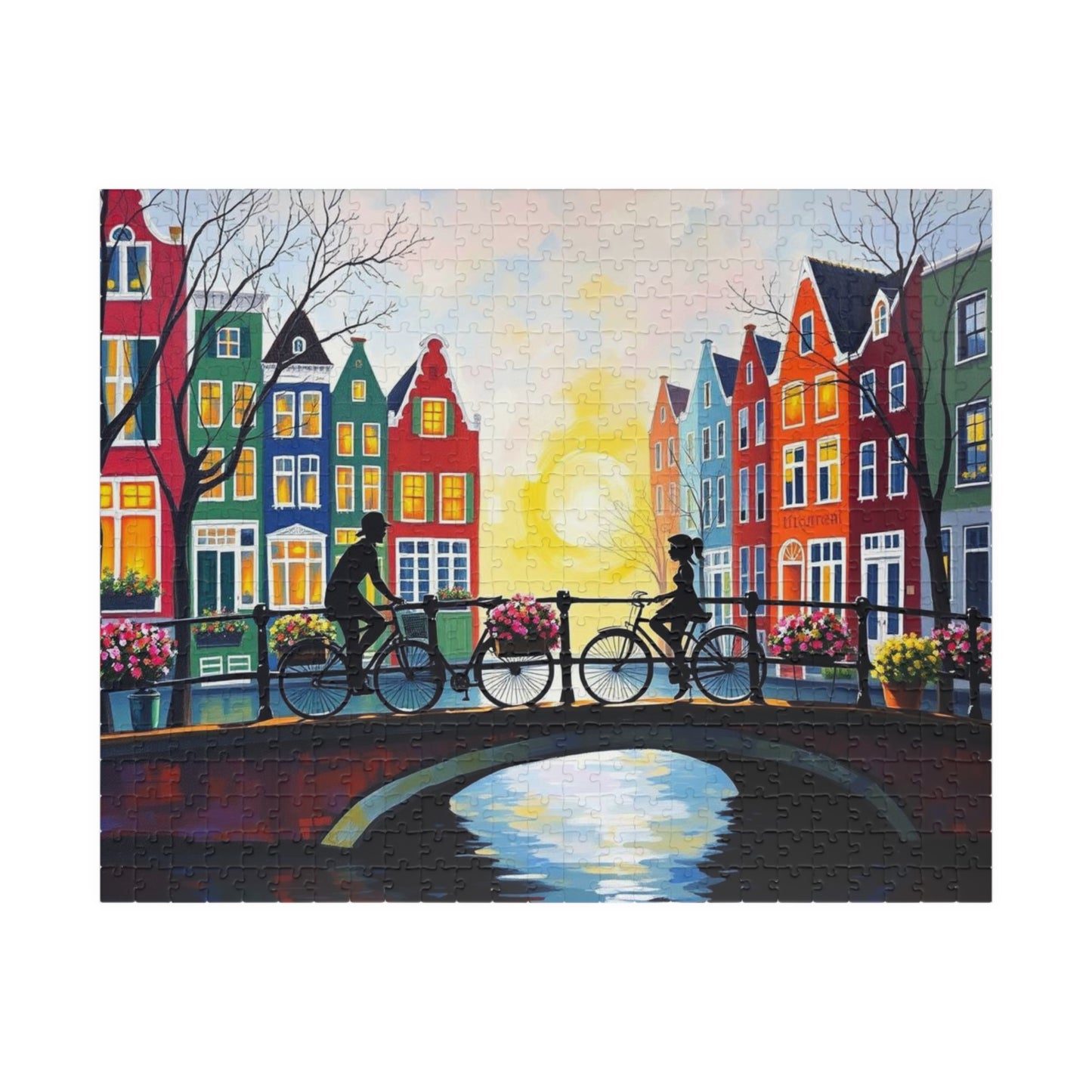 Amsterdam Bicycle Ride Jigsaw Puzzle - 110-1014 Pieces, Perfect for Family Fun, Game Nights, Art Lovers, Holiday or Birthday Gift Idea 520 pcs (Horizontal) The Puzzle Chest