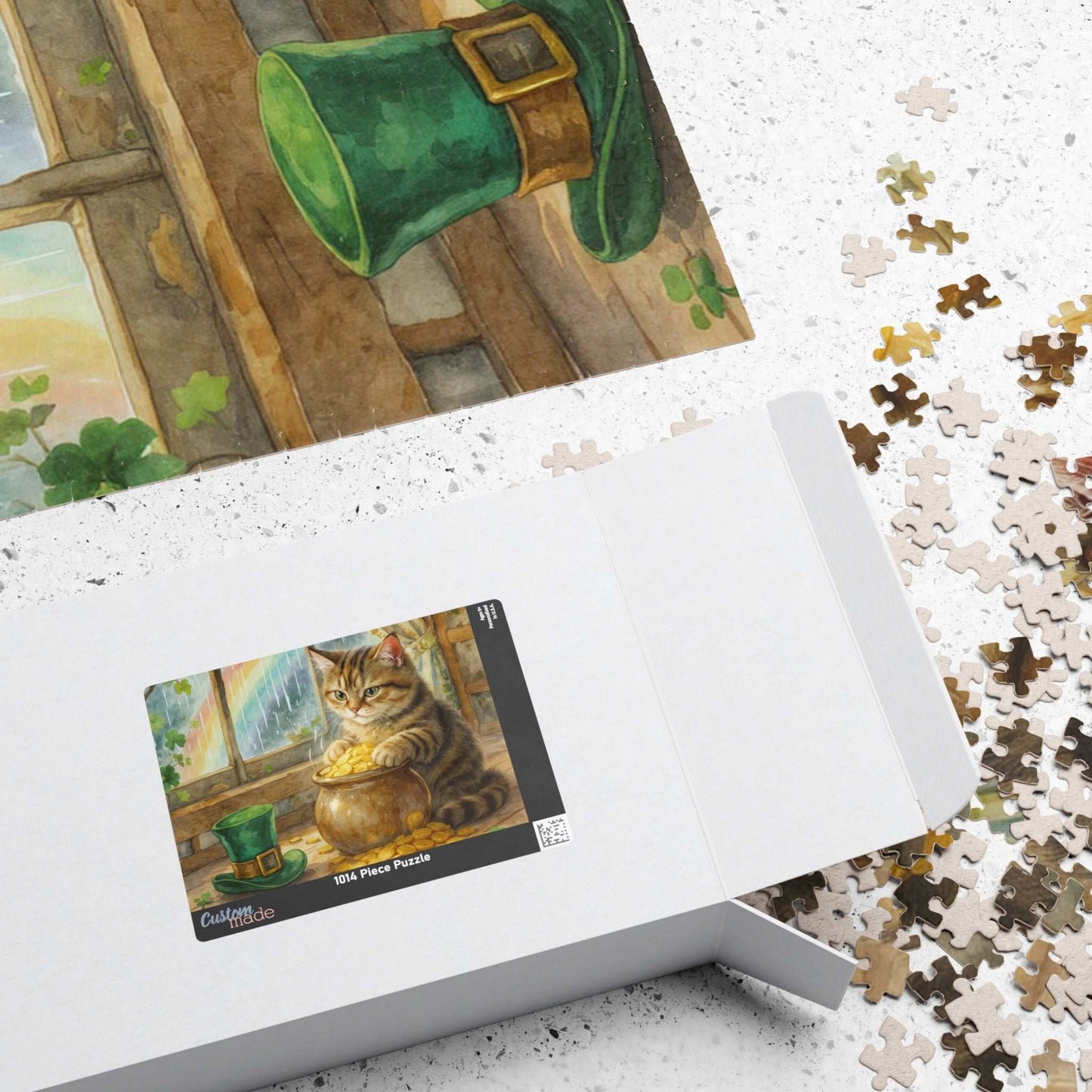 St. Patrick’s Day Lucky Cat Jigsaw Puzzle – Fun Family Puzzle Game, Cat Lover Gift, Relaxing Home Entertainment & Game Night Activity Puzzle The Puzzle Chest