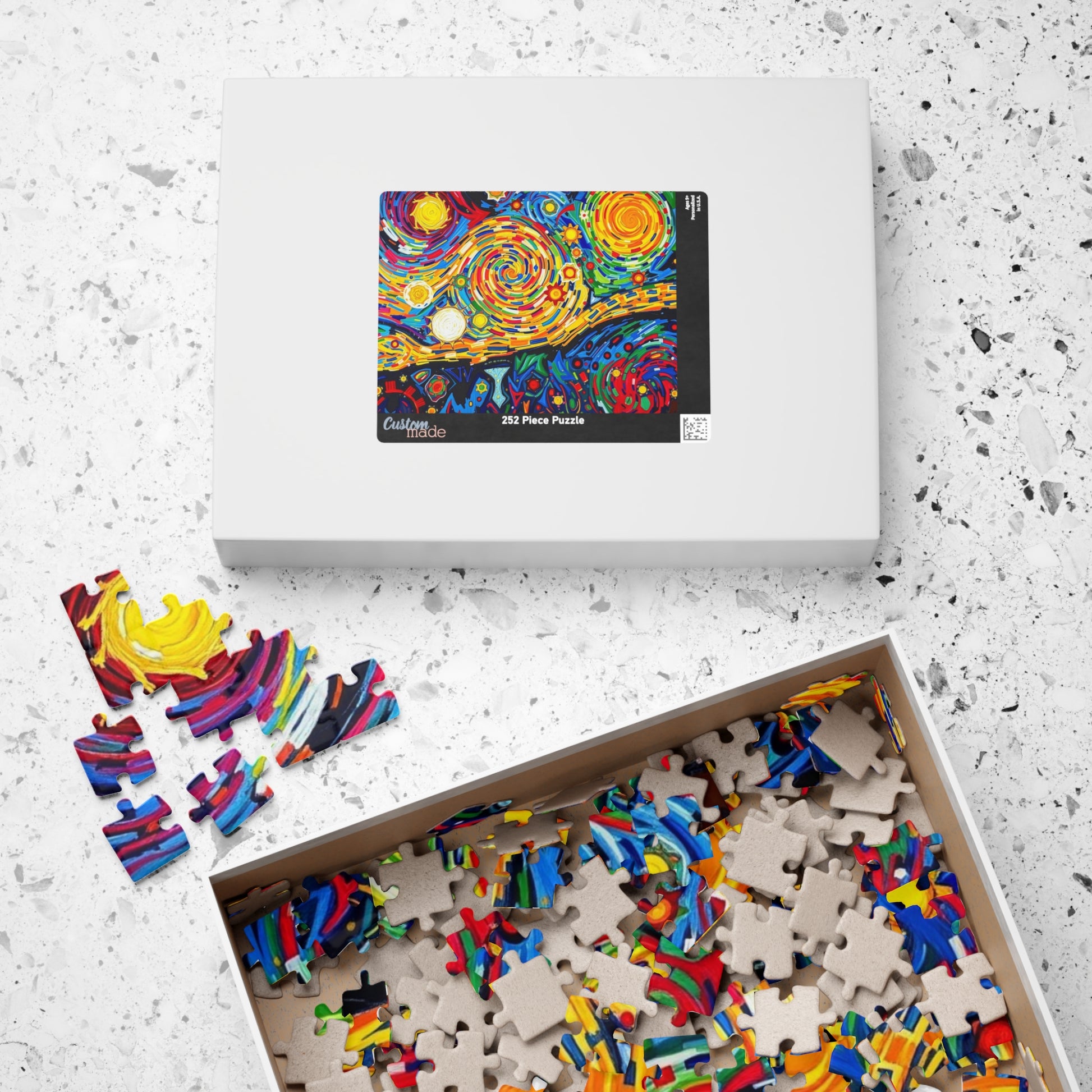 Colorful Artistic Puzzle for Adult, Vibrant Starry Night Design, Abstract Jigsaw Game Puzzle The Puzzle Chest