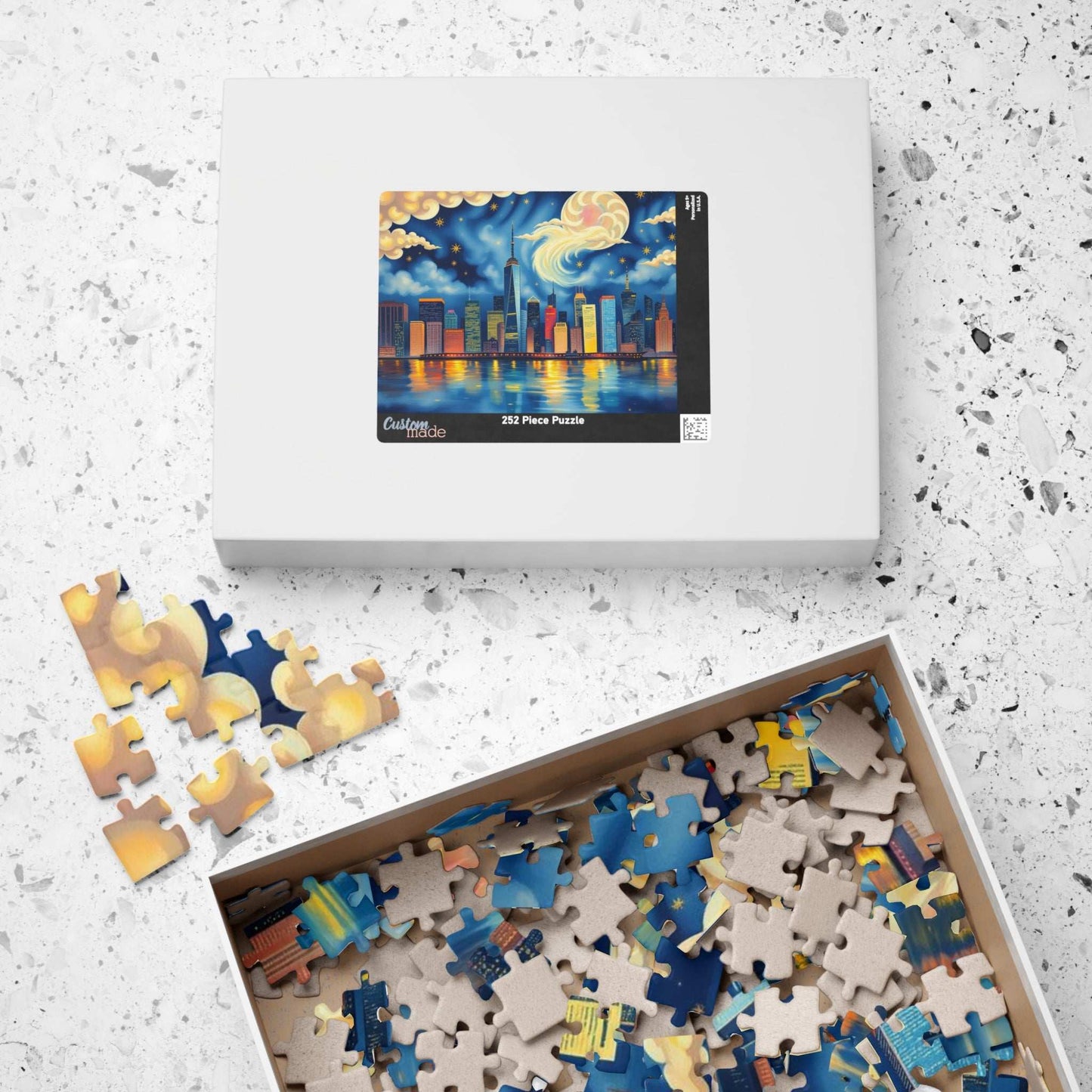 Manhattan City Skyline at Night Jigsaw Puzzle – Urban Landscape Brain Teaser Game for Adults & Teens Puzzle The Puzzle Chest