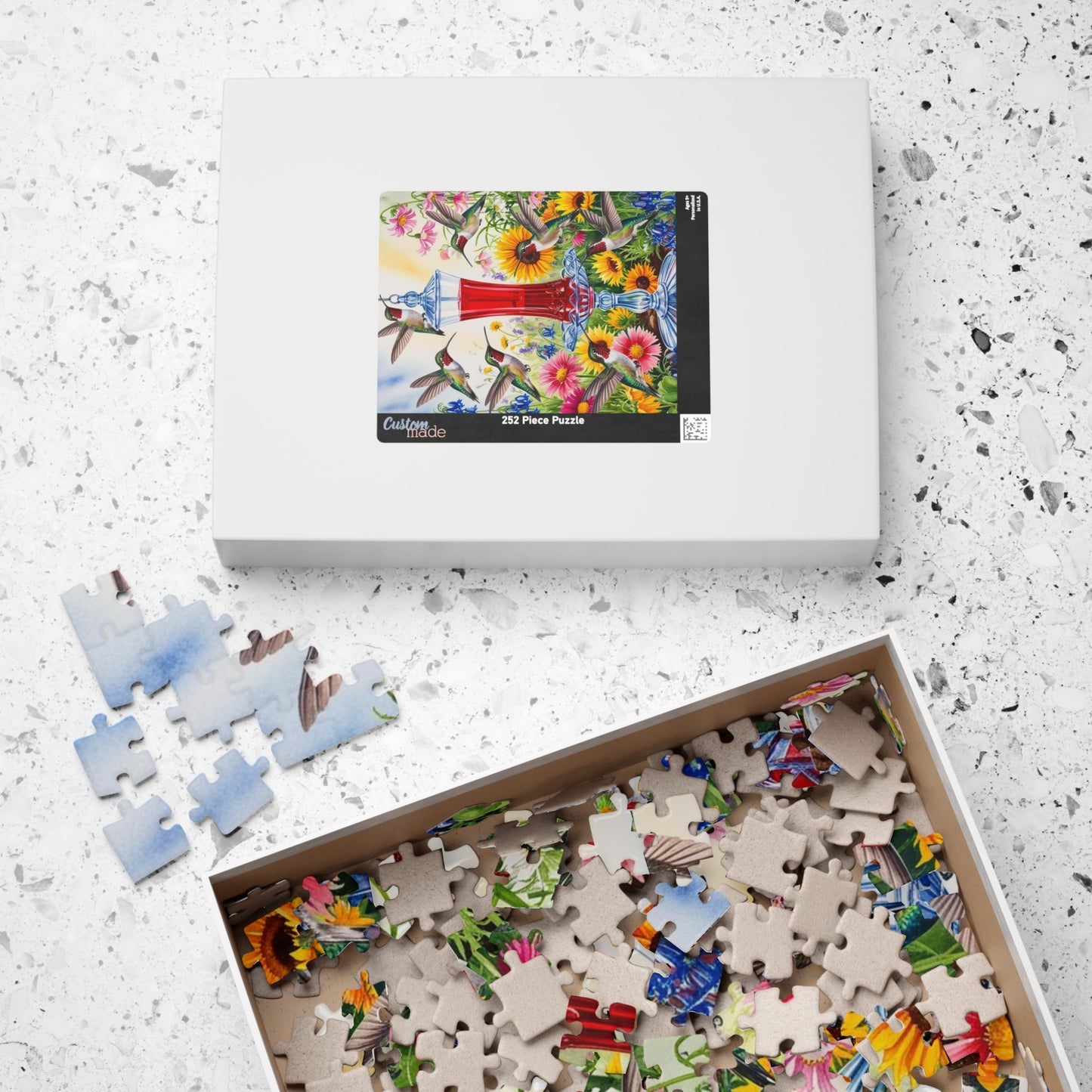 Jigsaw Puzzle - Hummingbirds and Wildflowers, 110-520 Piece, Fun and Relaxing Activity, Great for Bird Lovers. Gift for Nature Enthusiasts Puzzle The Puzzle Chest
