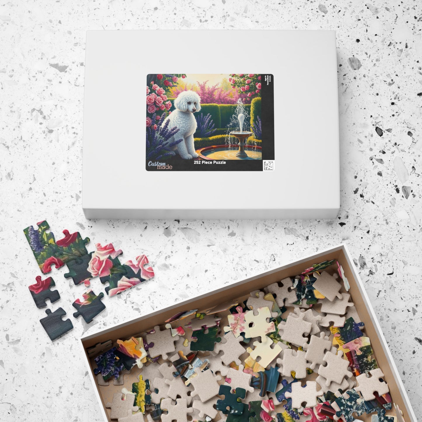 Charming Dog Jigsaw Puzzle, Flower Garden Poodle, Friend Gift for Pet Lover, Home Entertainment, Family Activity or Solo Fun Puzzle The Puzzle Chest