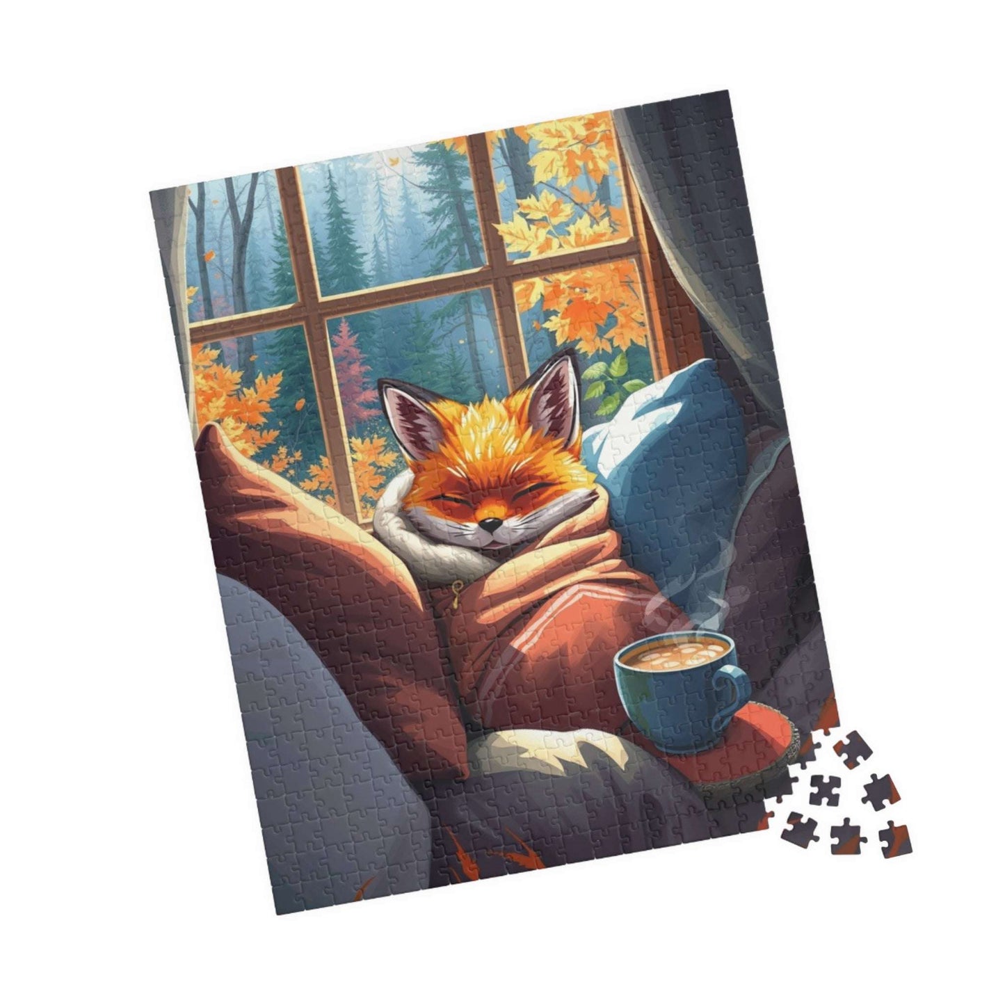 Cozy Fox Puzzle | 110, 252, 520, 1014-Piece Jigsaw Game for Adults | Perfect Gift for Animal Lovers, Family Game Night, Indoor Fun Puzzle The Puzzle Chest
