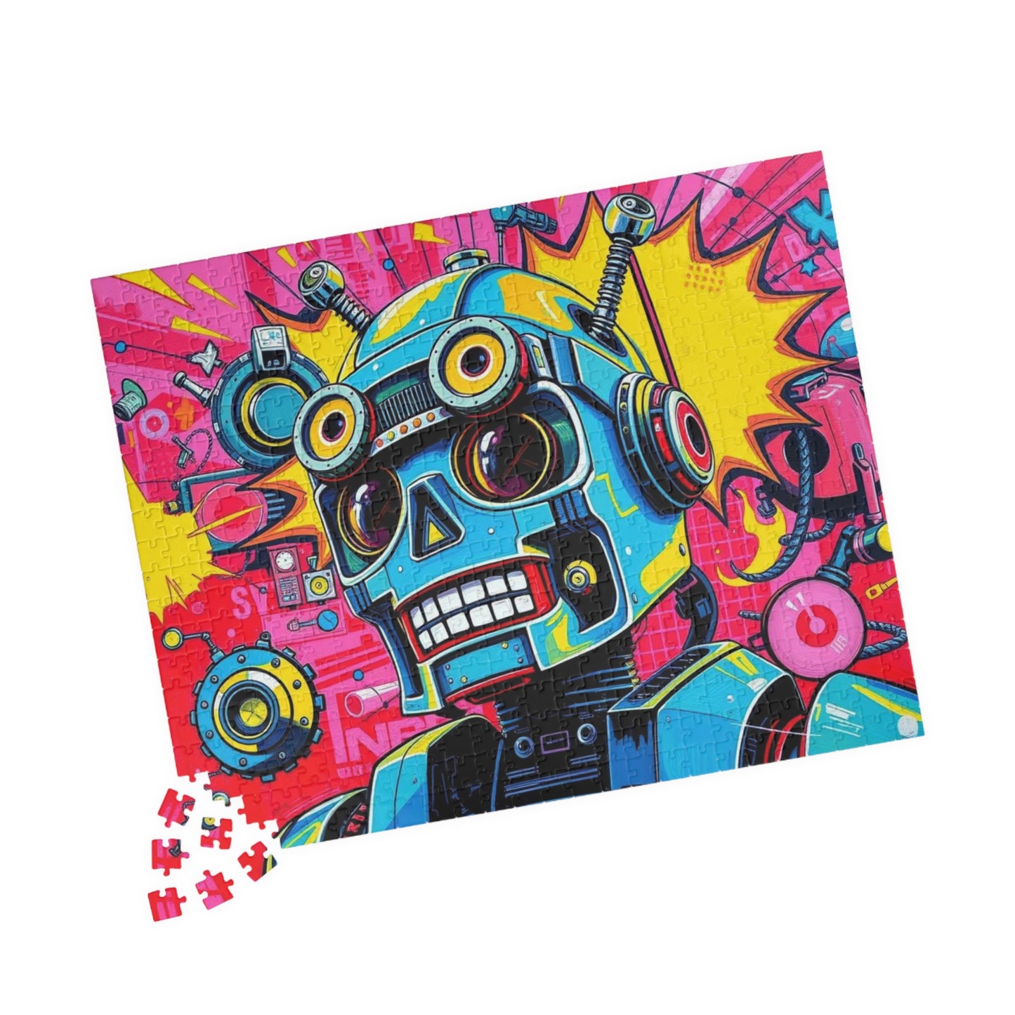 Whimsical Robot Puzzle, Colorful Pop Art Puzzle for Adults, Fun Gift for Family Game Night, Creative Birthday Holiday Gift Idea Puzzle The Puzzle Chest