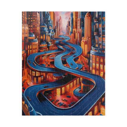 Surreal Cityscape Jigsaw Puzzle - 110, 252, 520, 1014-piece, Fun for Family Game Night, Unique Gift for Puzzle Lovers, Indoor Activities 110 pcs (Vertical) Puzzle The Puzzle Chest