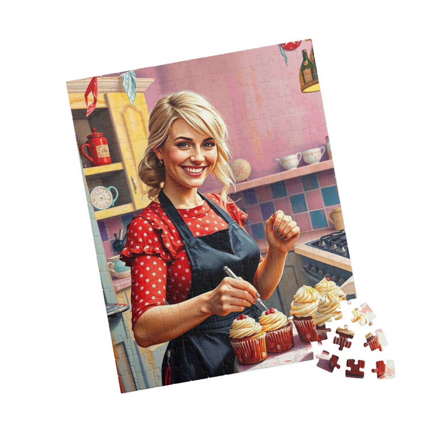 Baking Fun Jigsaw Puzzle featuring Cupcake Baker - Fun Family Game Night, Gift for Bakers, Puzzle Enthuisasts, Home Decor Kitchen Puzzle Puzzle The Puzzle Chest