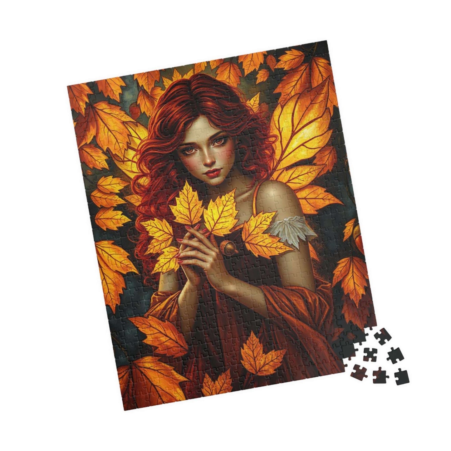 Autumn Leaves Forest Fairy Jigsaw Puzzle, 110, 252, 520, 1014-piece, Cozy Indoor Activity, Gift for Puzzle Lover, Fall Home Decor, Leafy Art Puzzle The Puzzle Chest