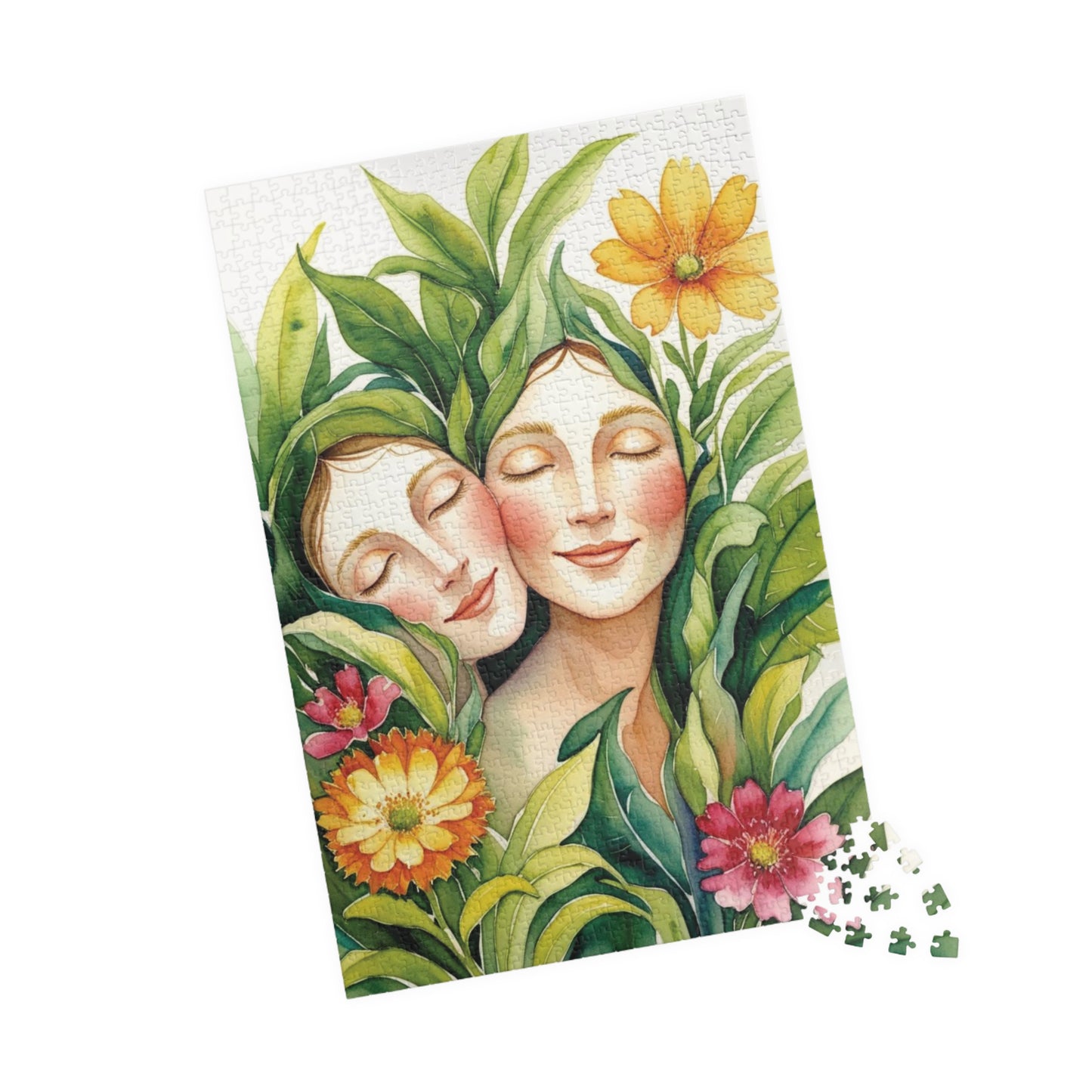 Surreal Human-Nature Jigsaw Puzzle, Floral Faces Design, Adult Puzzle Relaxing Indoor Activity, Gift for Nature Lovers Inspired by F. Kaholo Puzzle The Puzzle Chest