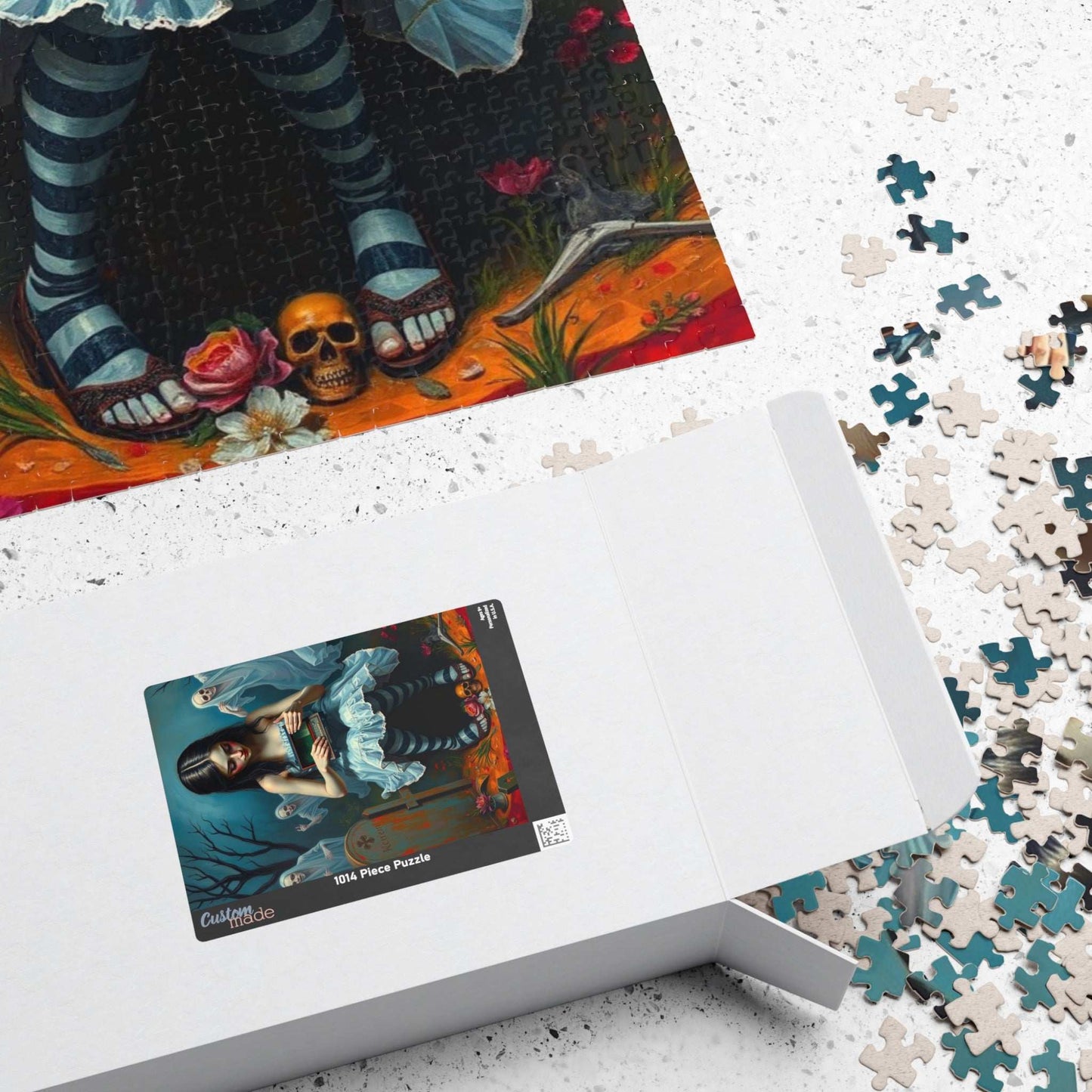 Gothic Art Jigsaw Puzzle - Melancholic Woman in Graveyard, Best Unique Halloween Gifts for Adult Puzzle Lovers, Mystery Vibe Puzzle The Puzzle Chest