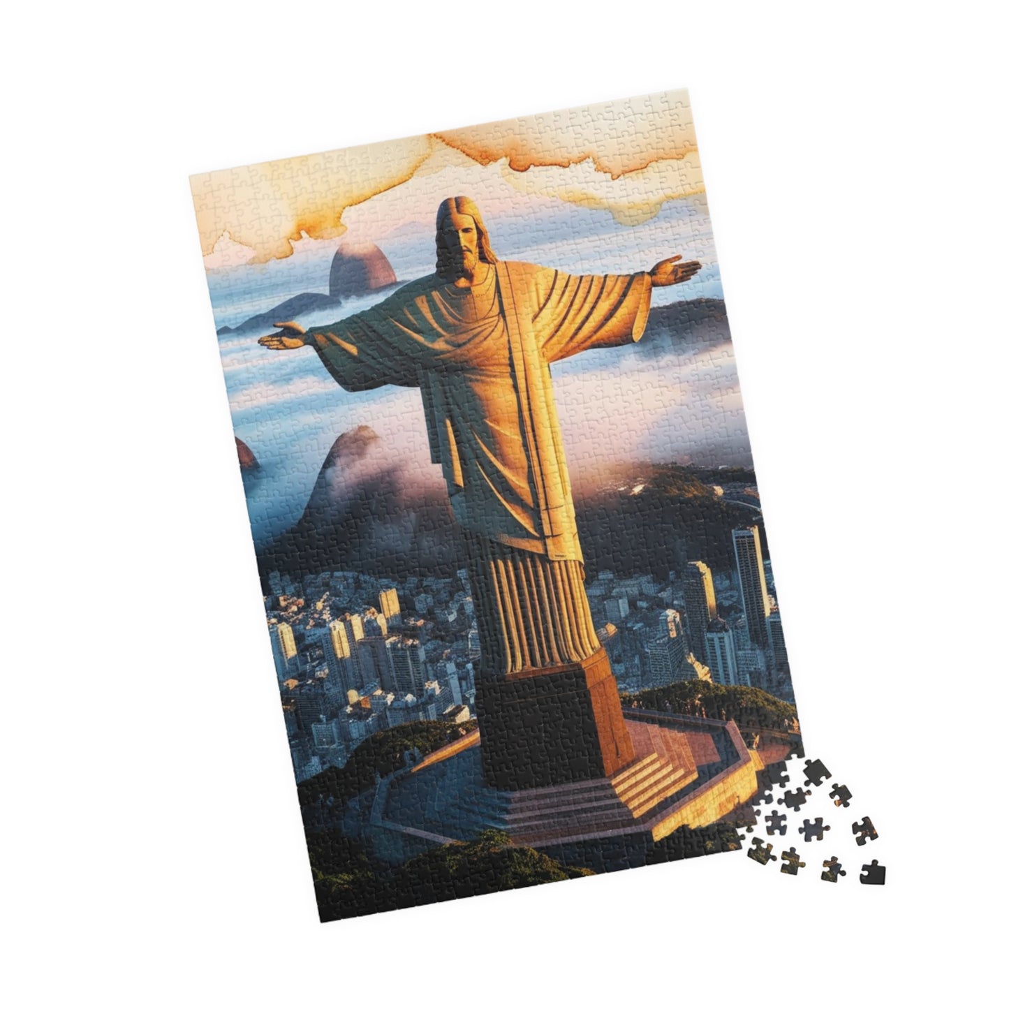 Christ the Redeemer Puzzle, Rio de Janeiro at Sunrise Tabletop Game, Puzzle Enthusiast History Lover, Fun Family Activity Game Night, Hobby Puzzle The Puzzle Chest