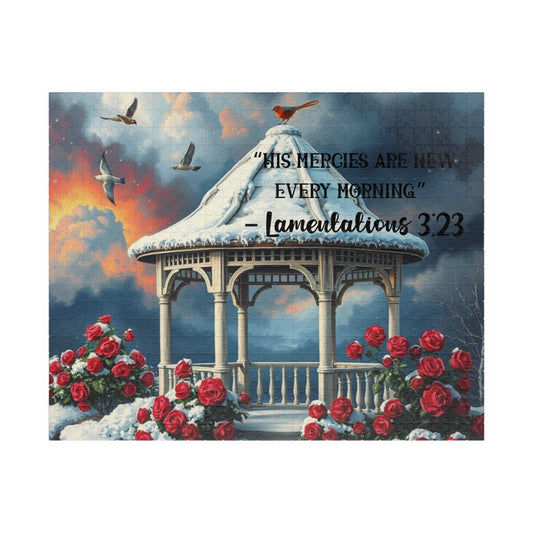Morning Mercies Christian Jigsaw Puzzle - Inspirational Bible Quote for Faith and Encouragement, Lamentations 3:23, Religious Gift Puzzle The Puzzle Chest