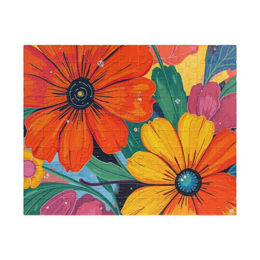 Vibrant Floral Jigsaw Puzzle, Perfect Gift for Nature Lovers, Family Fun Game Nighht, Adult Indoor Entertainment, Brain Teaser 110 pcs (Horizontal) Puzzle The Puzzle Chest