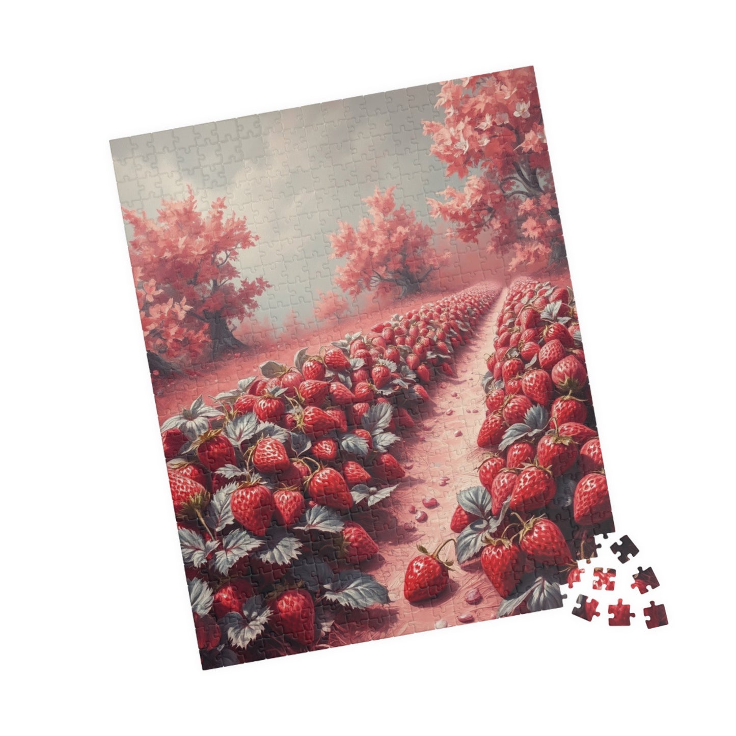 Mystic Strawberry Patch Jigsaw Puzzle (110-1014 Piece) - Surreal Infrared Tones, Enchanting Atmosphere, Dreamlike Puzzle, Fun Family 520 pcs (Vertical) Puzzle The Puzzle Chest