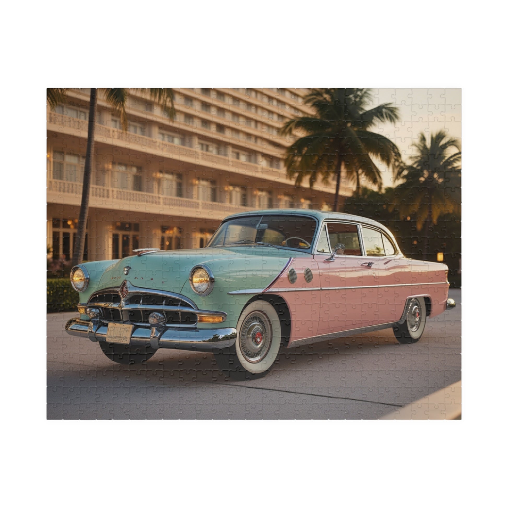 Vintage Car Puzzle - Classic 1956 Packard Caribbean, Nostalgic Jigsaw Game 520 pcs (Horizontal) Puzzle The Puzzle Chest