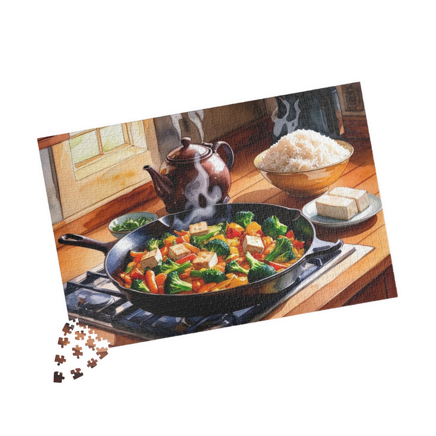 Cozy Kitchen Scene Jigsaw Puzzle, Food Lover Gift for Friend Cooking Enthusiast, Indoor Activity, Family Game Night, Holiday Present Puzzle The Puzzle Chest