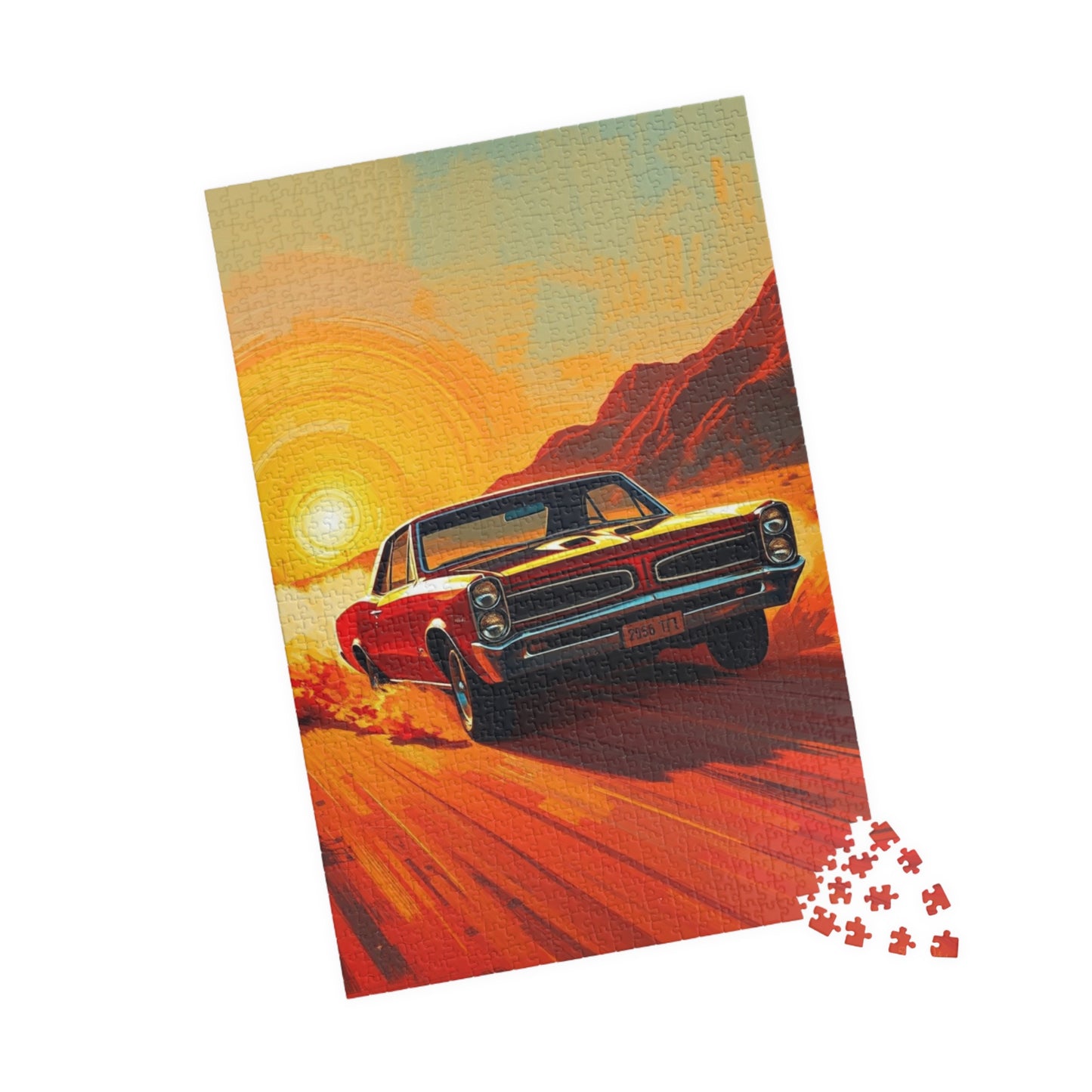 Retro Car Puzzle - Classic 1966 GTO Jigsaw Game, Vintage Artwork, Auto Lover Gift, Family Game Night, Home Entertainment, Car Enthusiast Puzzle The Puzzle Chest