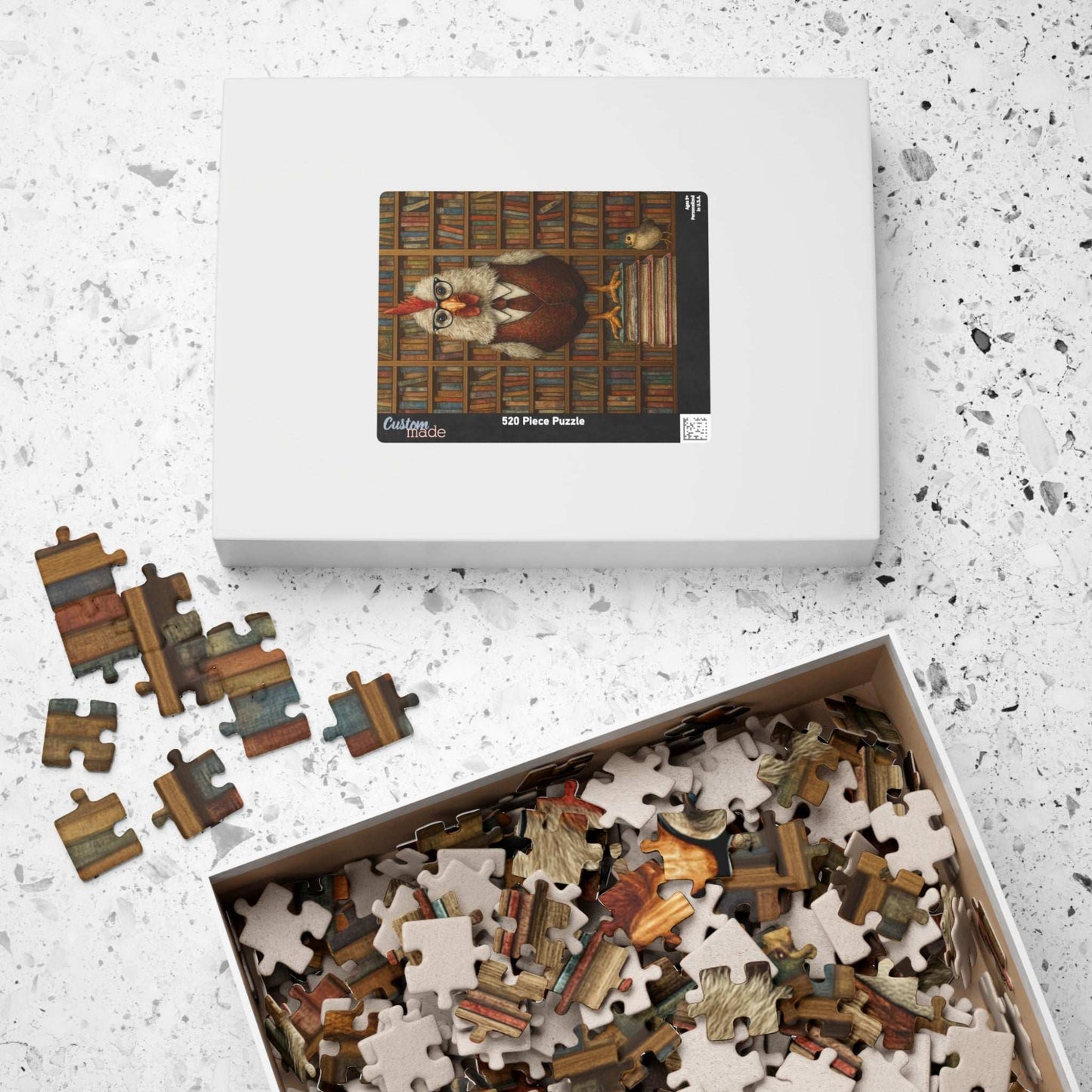 Chicken Librarian Jigsaw Puzzle, Bird Puzzle Ideal for Fun Family Activity, Gifts, Game Night, Animal Lovers, Book Enthusiasts Puzzle The Puzzle Chest
