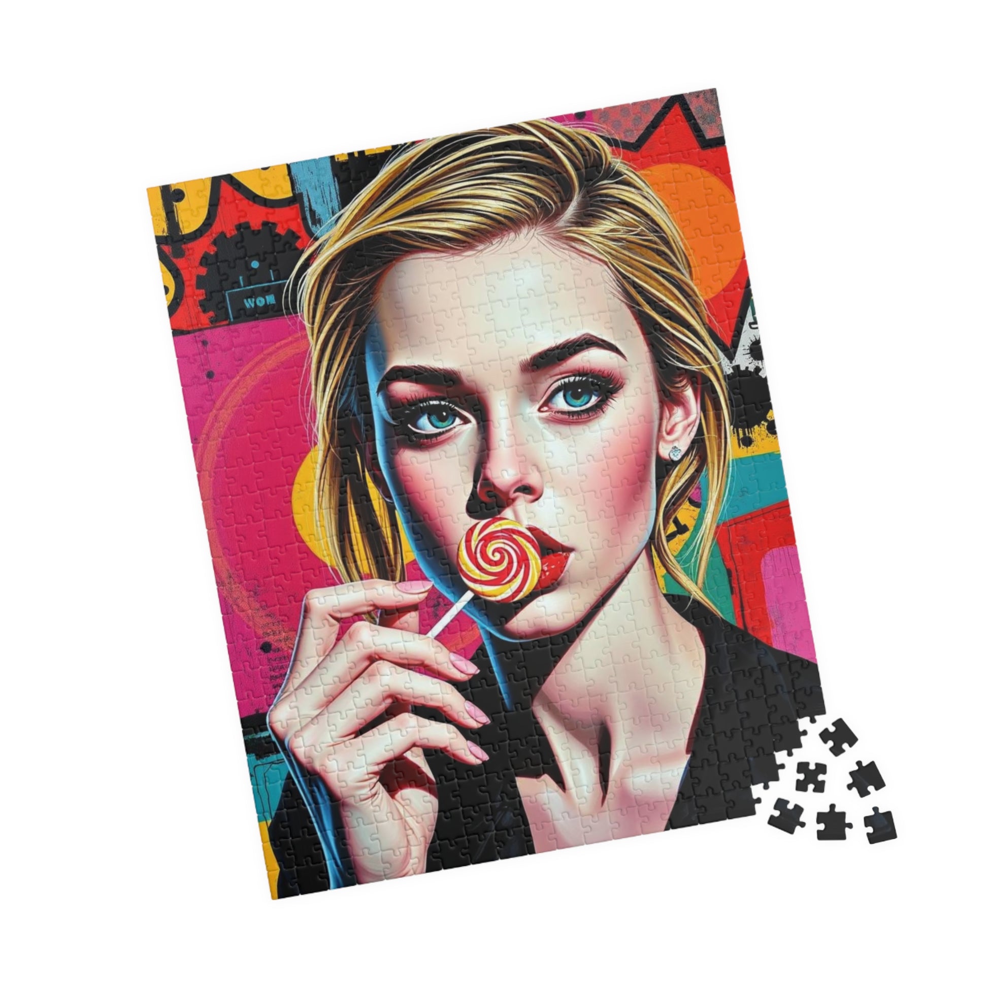 Colorful Pop Art Puzzle - Engaging Woman Portrait Jigsaw for Art Lovers, Family Game Night, Unique Gifts, Home Entertainment, Stress Relief Puzzle The Puzzle Chest