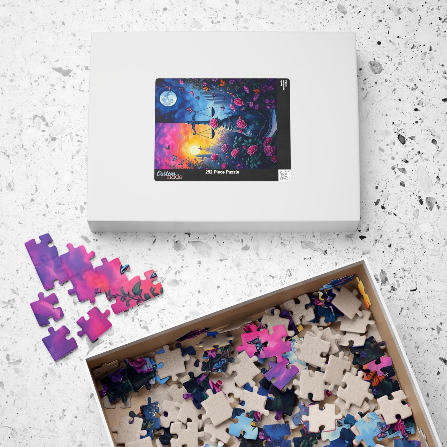 Enchanting Scales Puzzle | 110-1014 Piece Libra Zodiac Sign Jigsaw Game | Beautiful Floral Design | Perfect Gift for Friend Astrology Lover Puzzle The Puzzle Chest